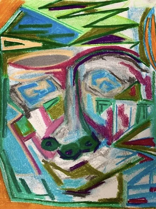 "Self-Portrait" Original Hand Drawn Pastel on Paper 11Hx14Wx1.5D by Erin McGrath Rieke