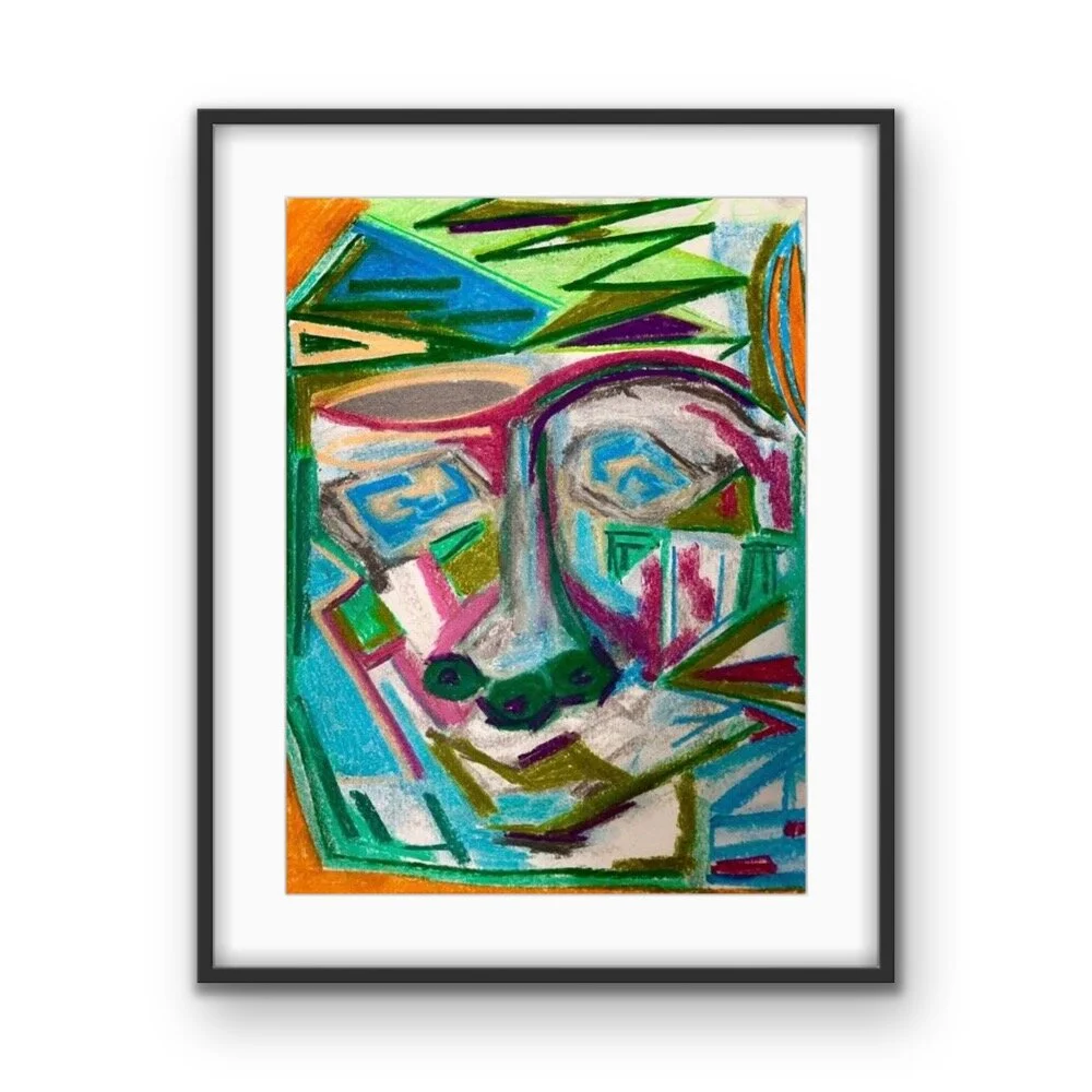 "Self-Portrait" Original Hand Drawn Pastel on Paper 11Hx14Wx1.5D by Erin McGrath Rieke