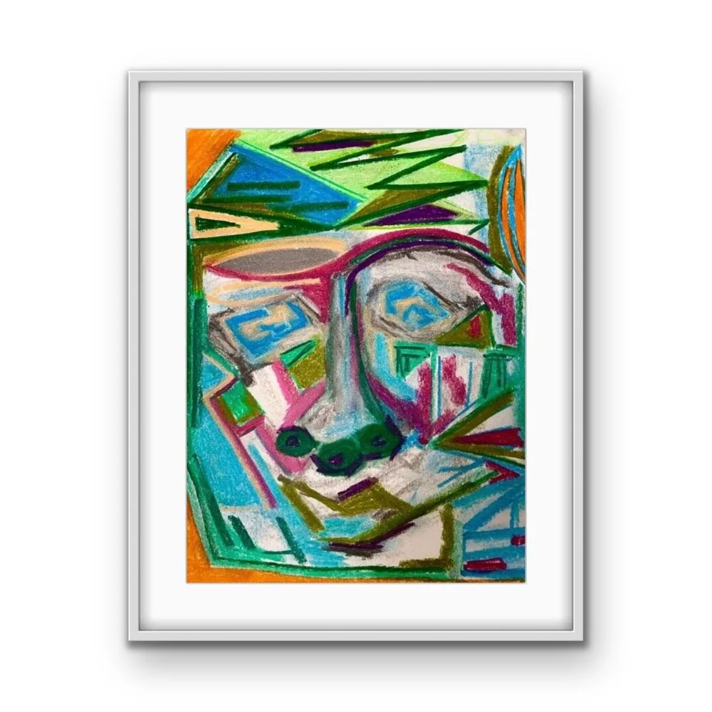 "Self-Portrait" Original Hand Drawn Pastel on Paper 11Hx14Wx1.5D by Erin McGrath Rieke