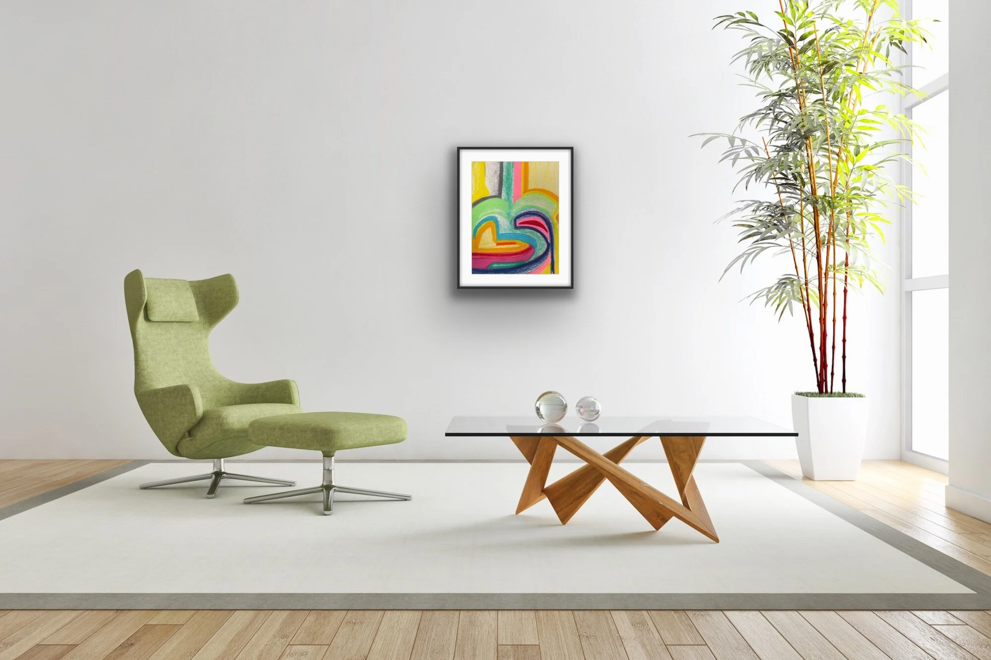 "Surprise" Original Hand Drawn Pastel on Paper 11Hx14Wx1.5D by Erin McGrath Rieke