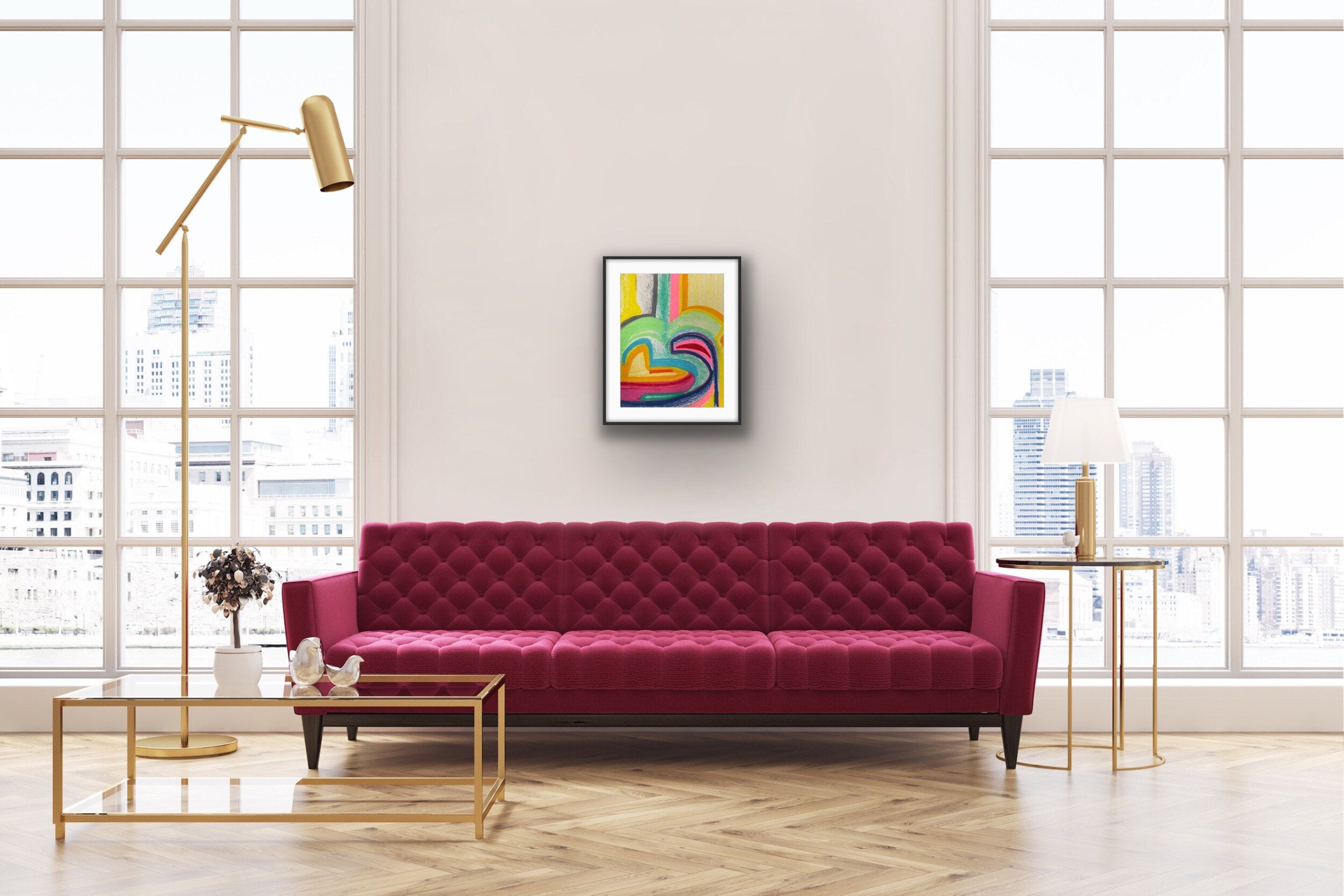 "Surprise" Original Hand Drawn Pastel on Paper 11Hx14Wx1.5D by Erin McGrath Rieke