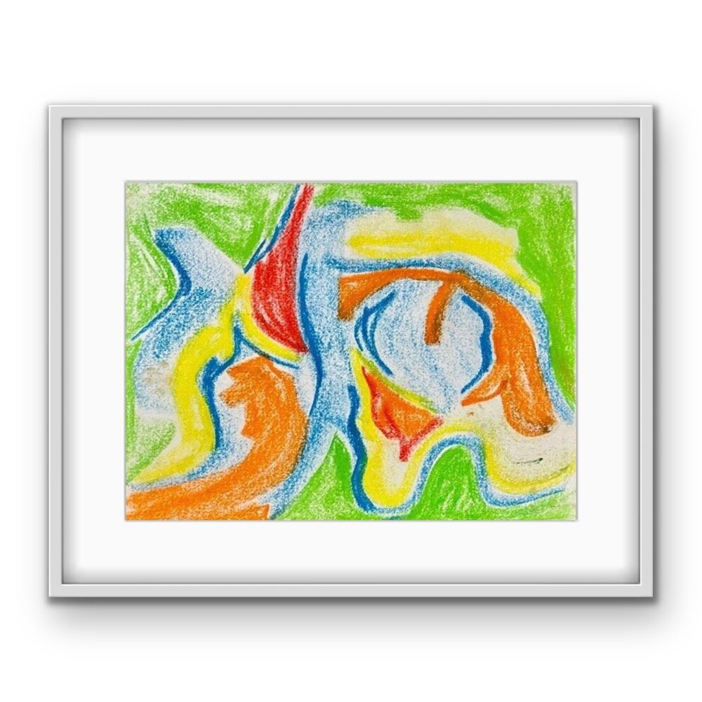 "Spring Fever" Original Hand Drawn Pastel on Paper 11Hx14Wx1.5D by Erin McGrath Rieke