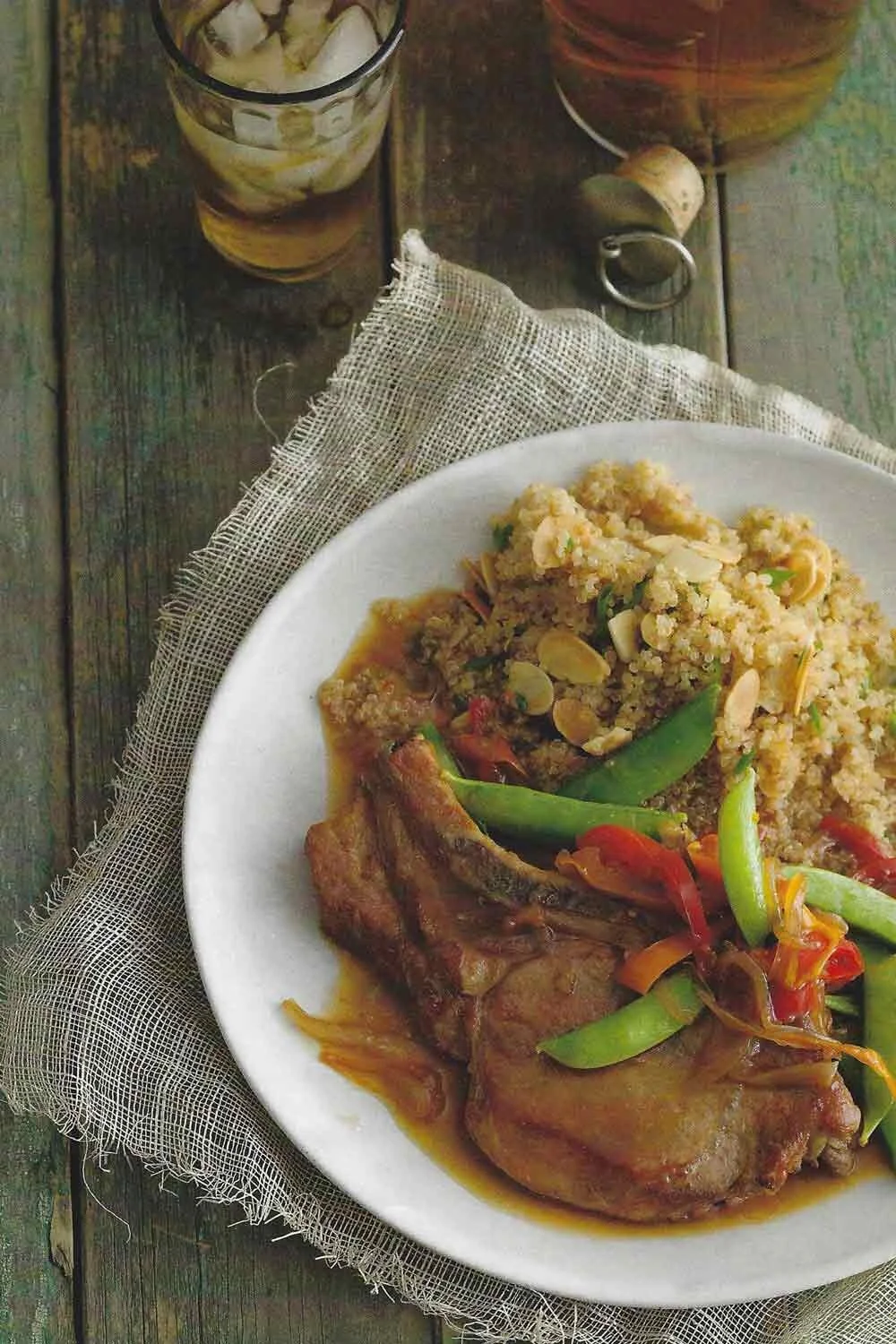 Pan-Seared Pork Chops with Multi-Colored Peppers