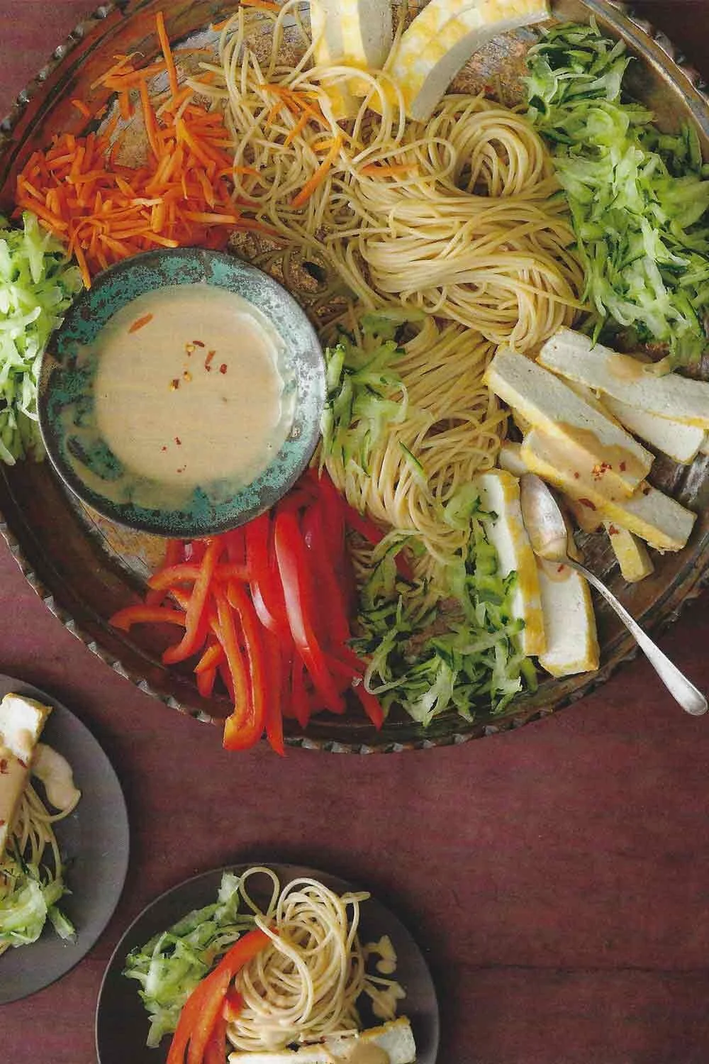 Crisp Vegetables and Tofu in a Spicy Sate Dressing