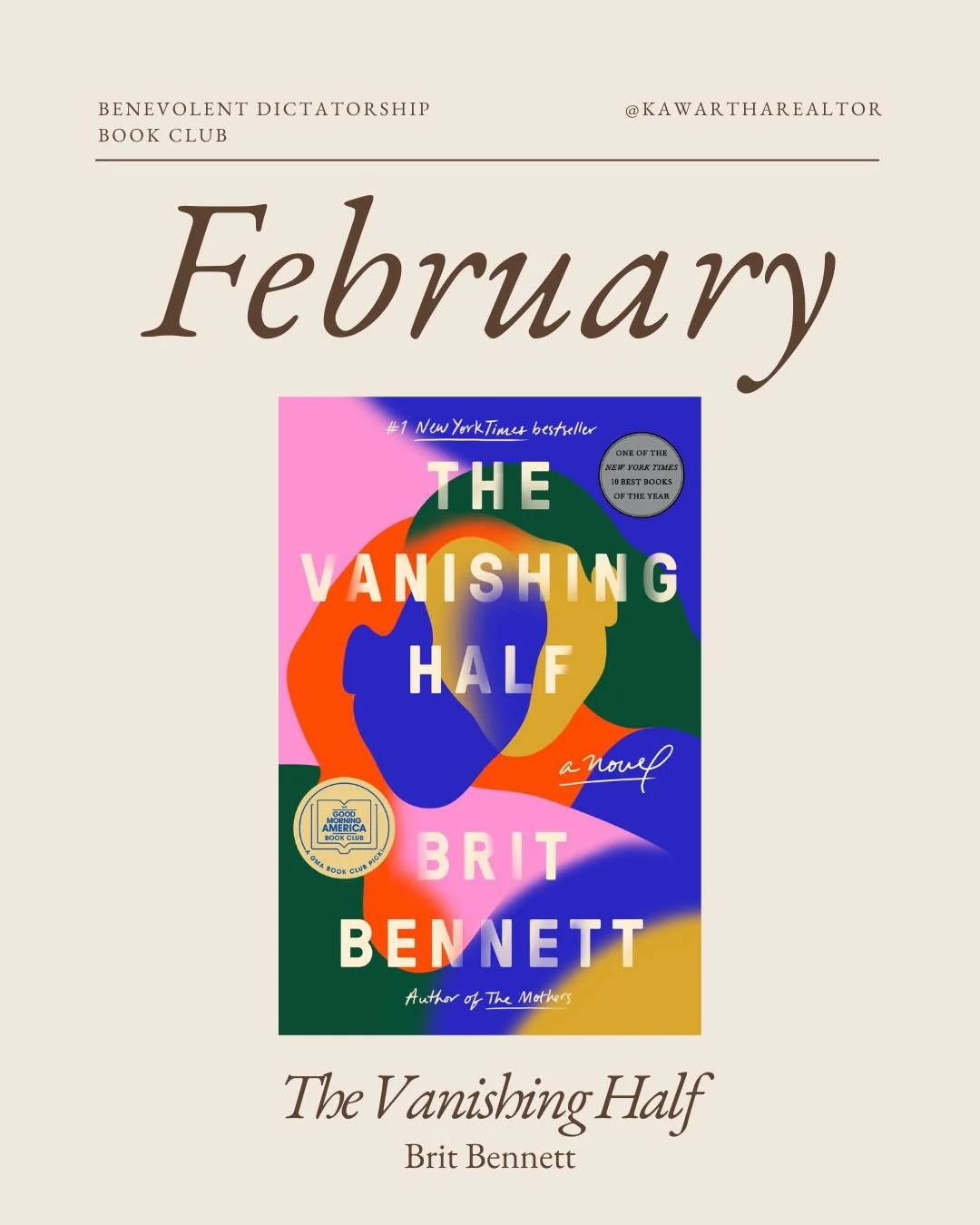 📖🖤The Benevolent Dictatorship Book Club 📖🖤

Books of the Month for February

The Vanishing Half - Brit Bennett

The Glass Castle - Jeannette Walls

💖Bonus Book!💖
Devotions - Mary Oliver
