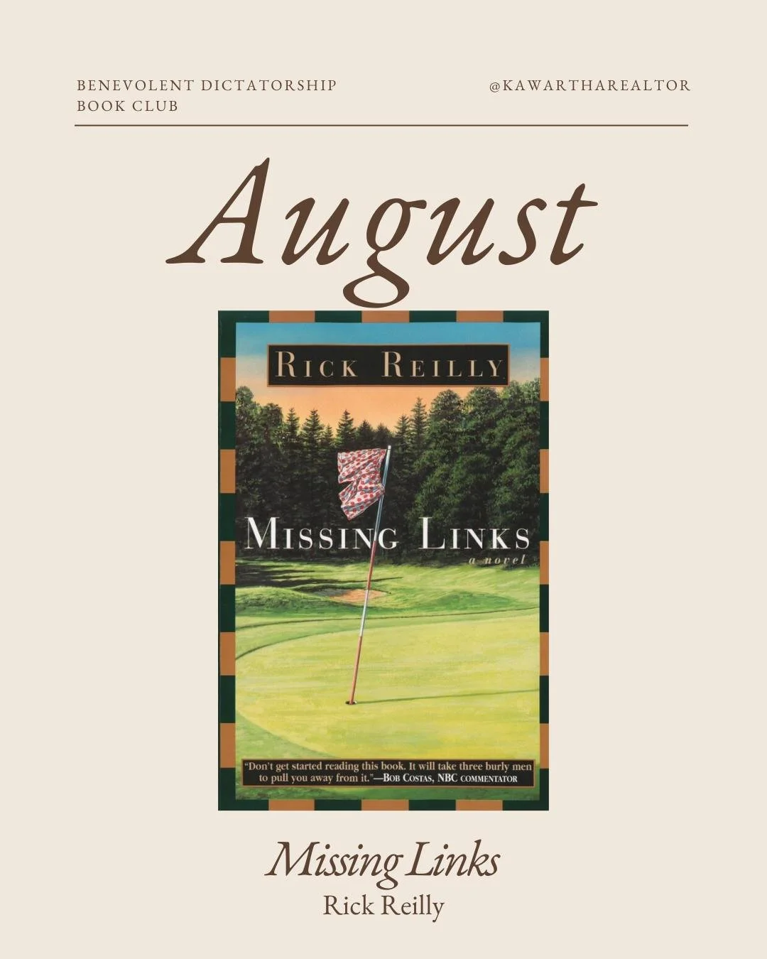 📖🖤The Benevolent Dictatorship Book Club 📖🖤

Books of the Month for August

Missing Links - Rick Reilly

Broken Country - Clare Leslie Hall