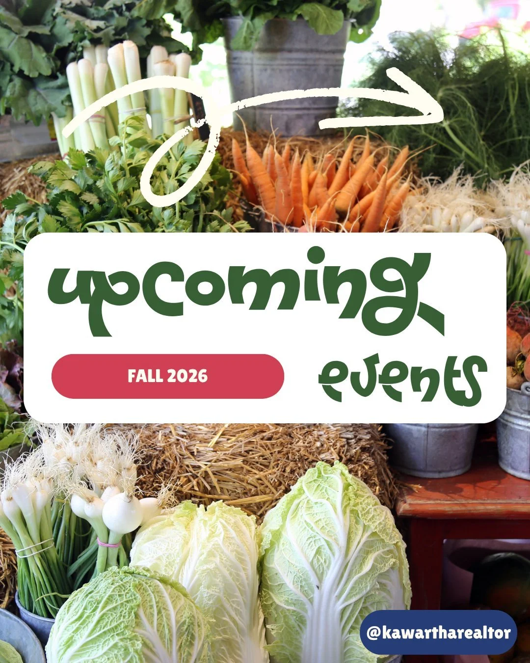 booked and busy in the Kawartha Lakes 📆👀

Lindsay LEX - September 23-27
Victoria County Studio Tour - September 26-27 and October 3-4
Farmfest 2026 - October 3
Date Night at the Bakery - October 6
Night Golf at Moncks Landing - October 16
Lindsay F