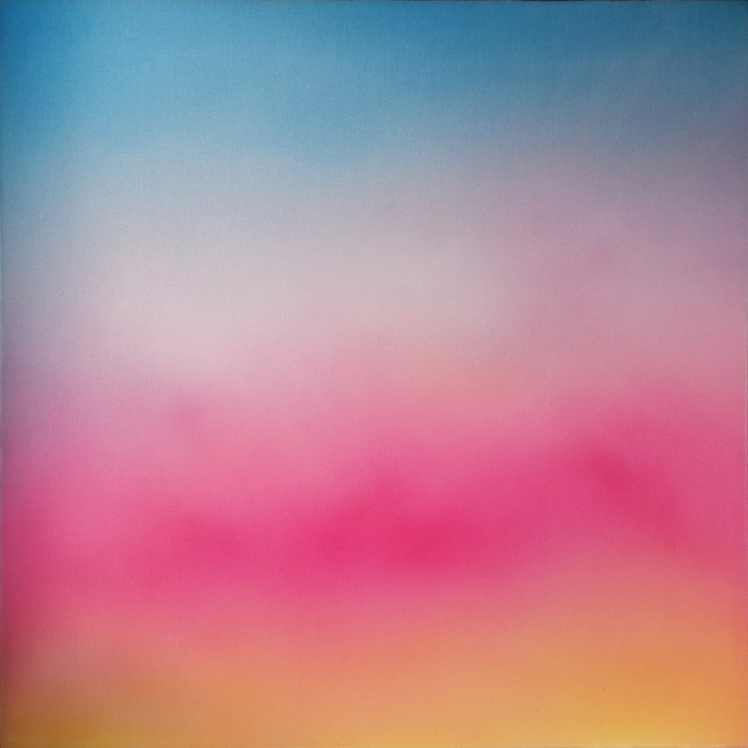  Nahfeld (Nearfield)-Series (The Postcard Nebulae) Last summer’s sunsets (Dusk, January 4pm), 2024 140 x 140 cm, Indian ink, unprimed canvas 