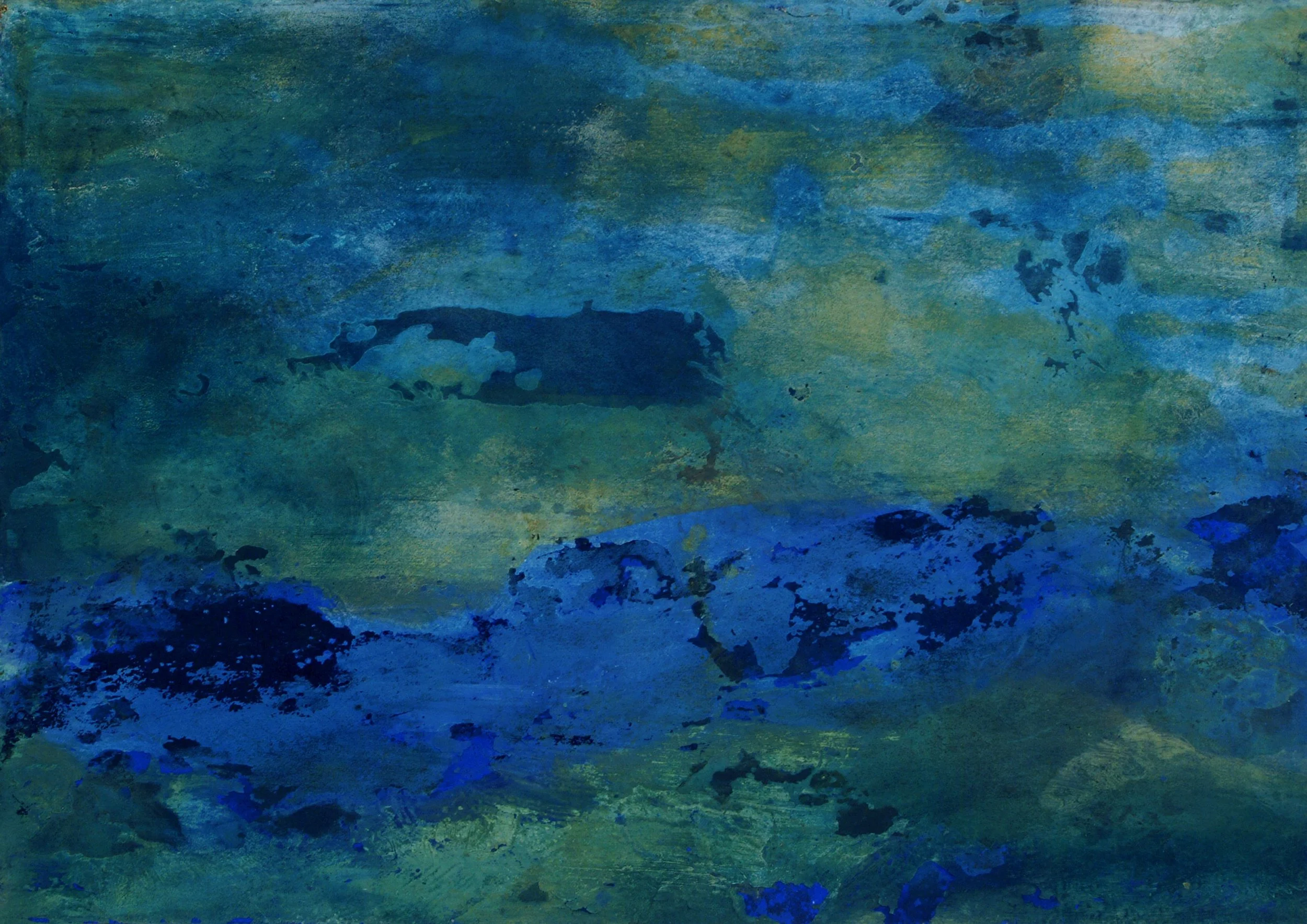  Sequenzbild (Sequential image), 16 parts, 1999 segment B 1, rotated 70 x 100 cm, oil, Indian ink, pigments on cardboard 