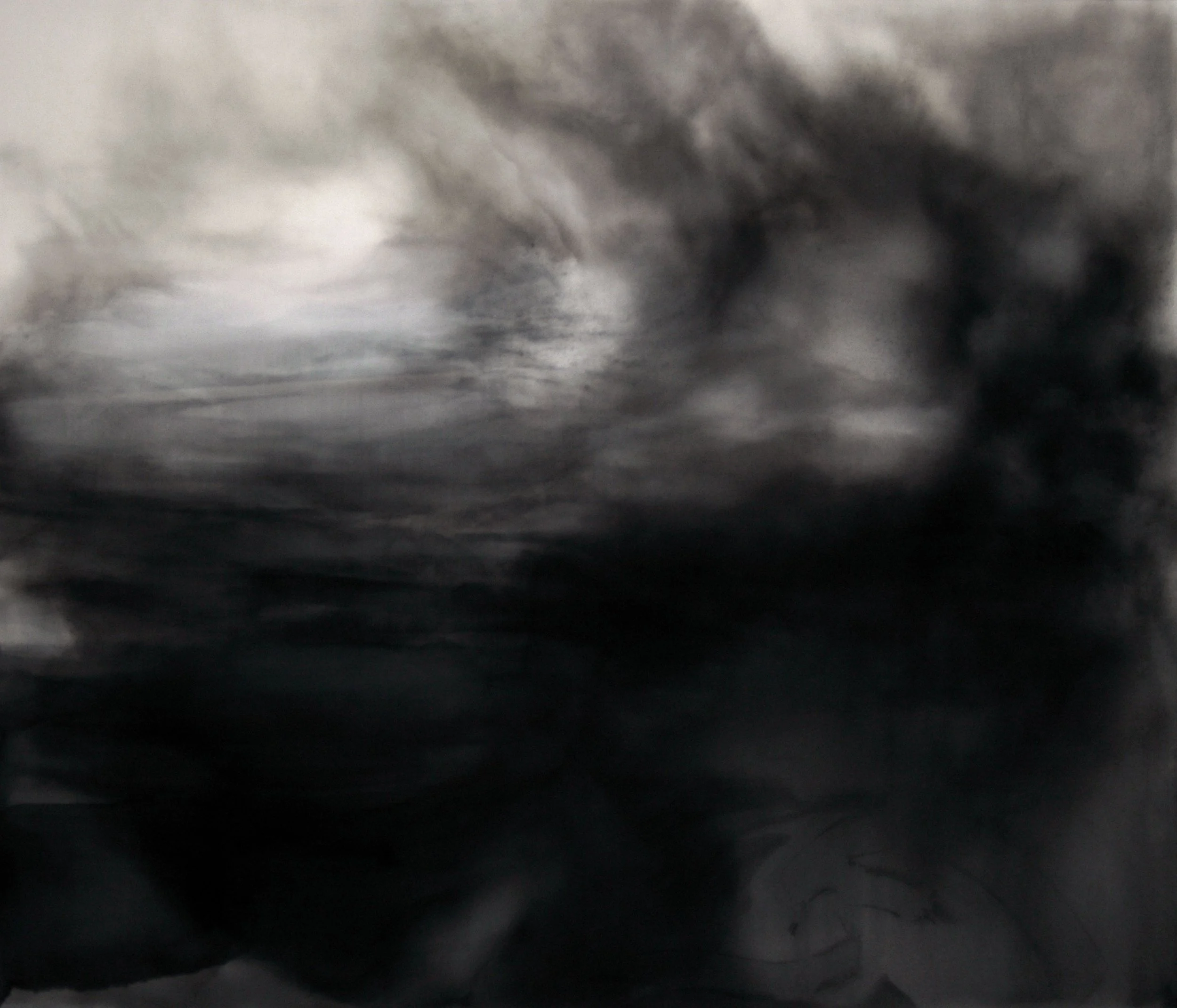  Witterungsgespinst, 2006 180 x 210 cm, Indian ink, unprimed canvas 
