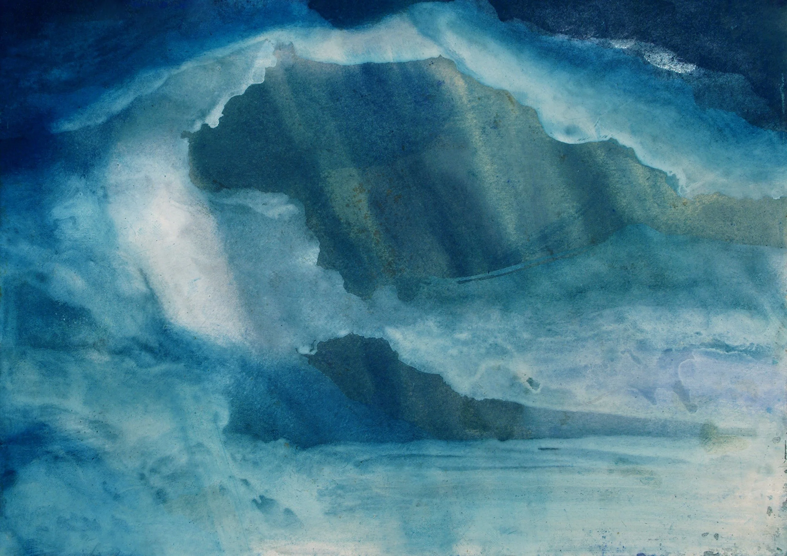  Sequenzbild (Sequential image), 16 parts, 1999 segment D 3 70 x 100 cm, oil, Indian ink, pigments on cardboard 