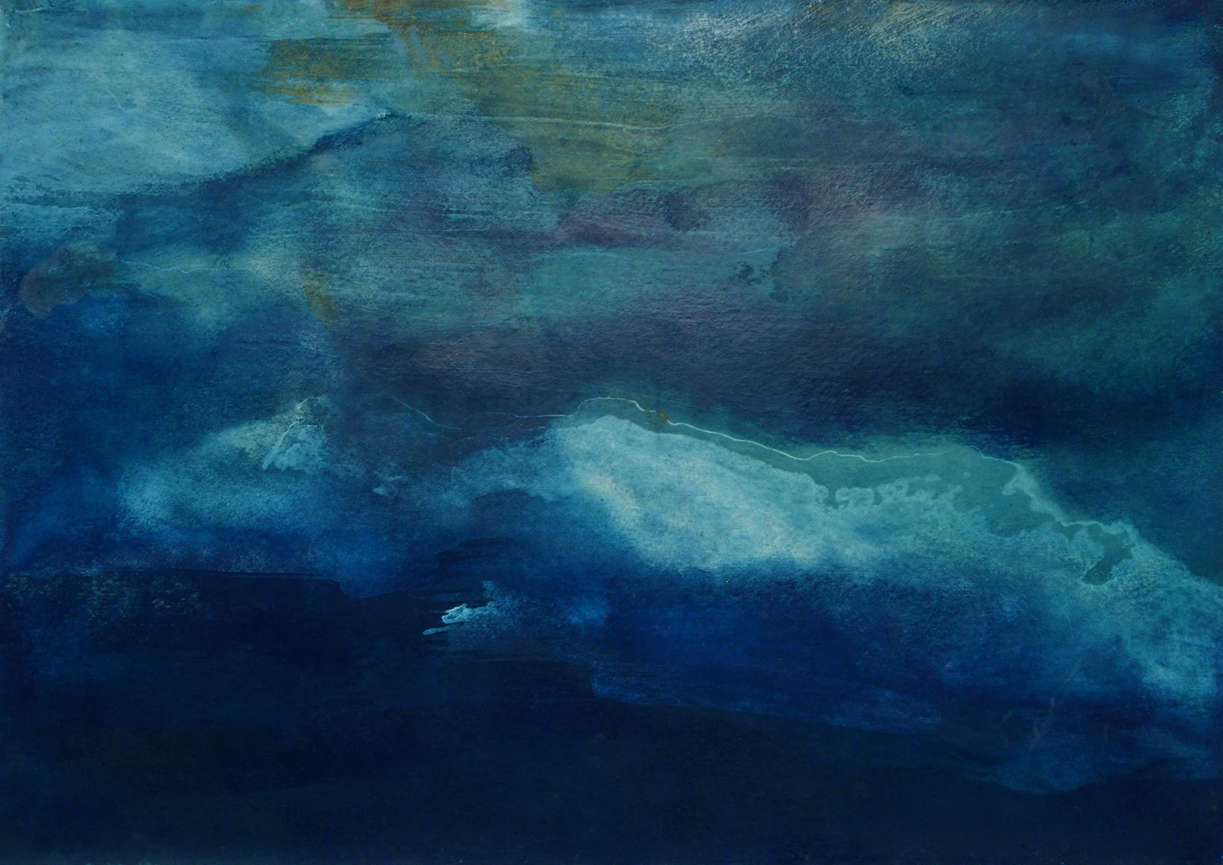  Sequenzbild (Sequential image), 16 parts, 1999 segment B 3, rotated 70 x 100 cm, oil, Indian ink, pigments on cardboard 