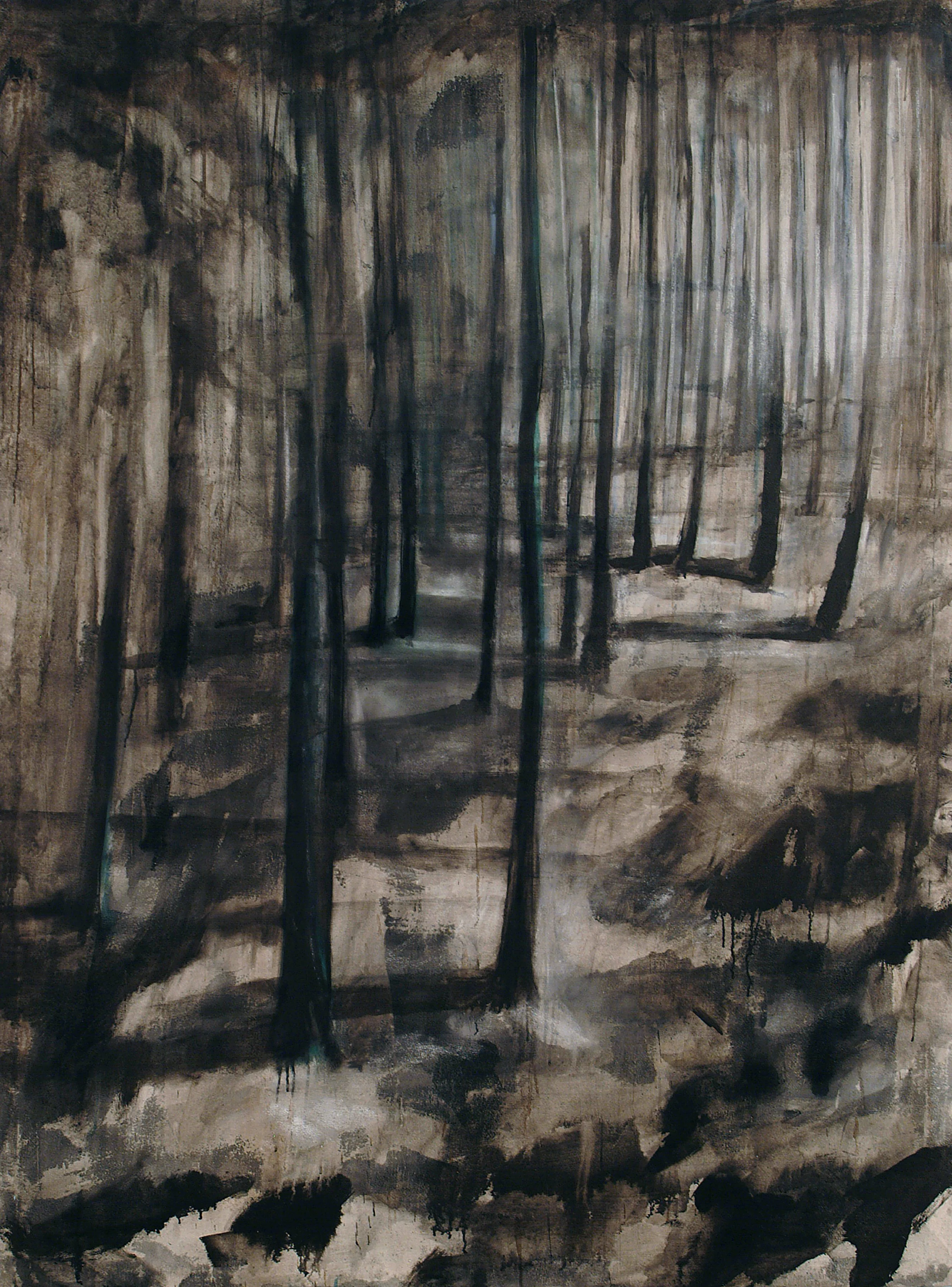  Forest painting (Waldbild), 2003 200 x 150 cm, Indian ink, canvas 