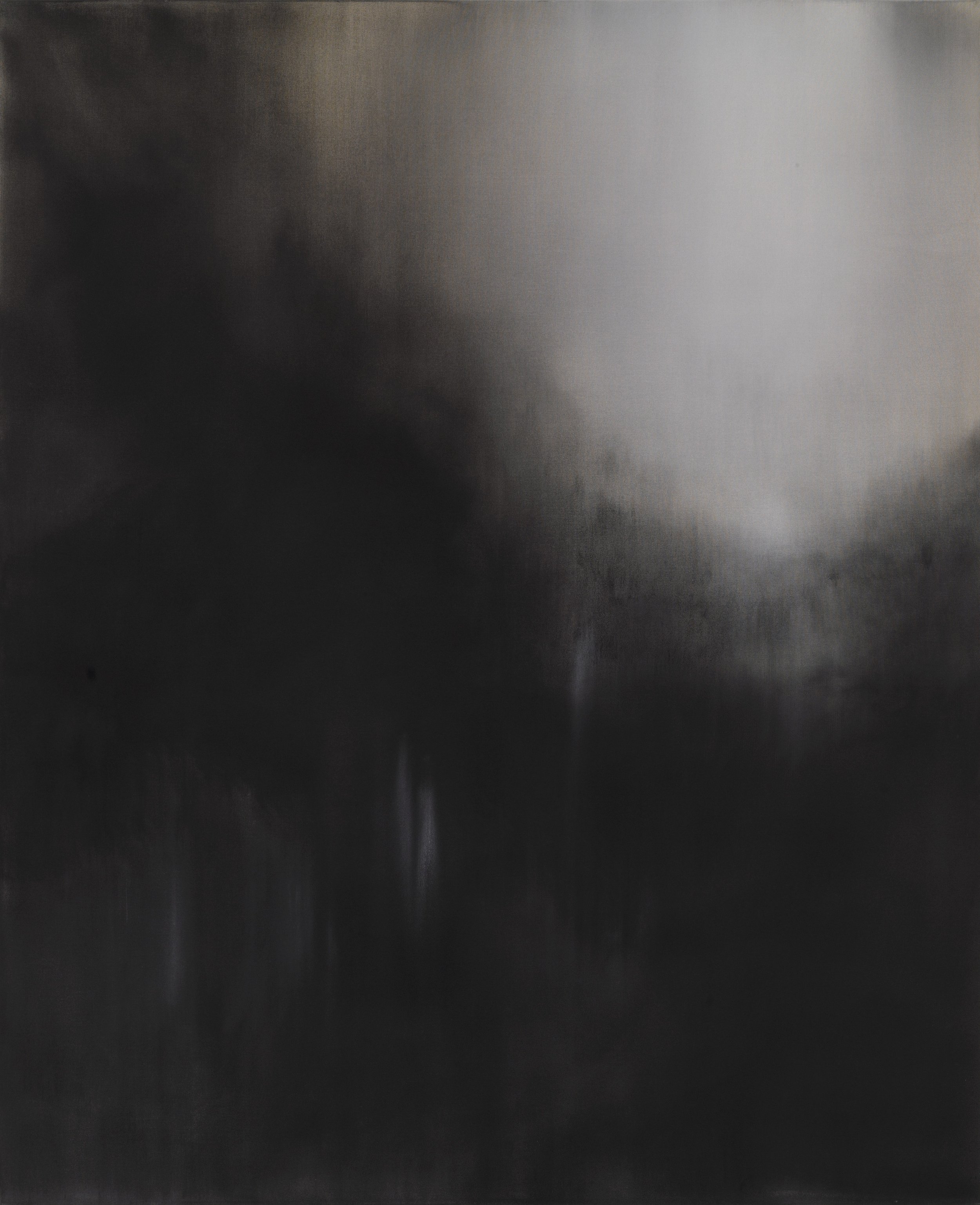  Medem, 2008 220 x 180 cm, Indian ink, unprimed canvas (overpainted 2012) 