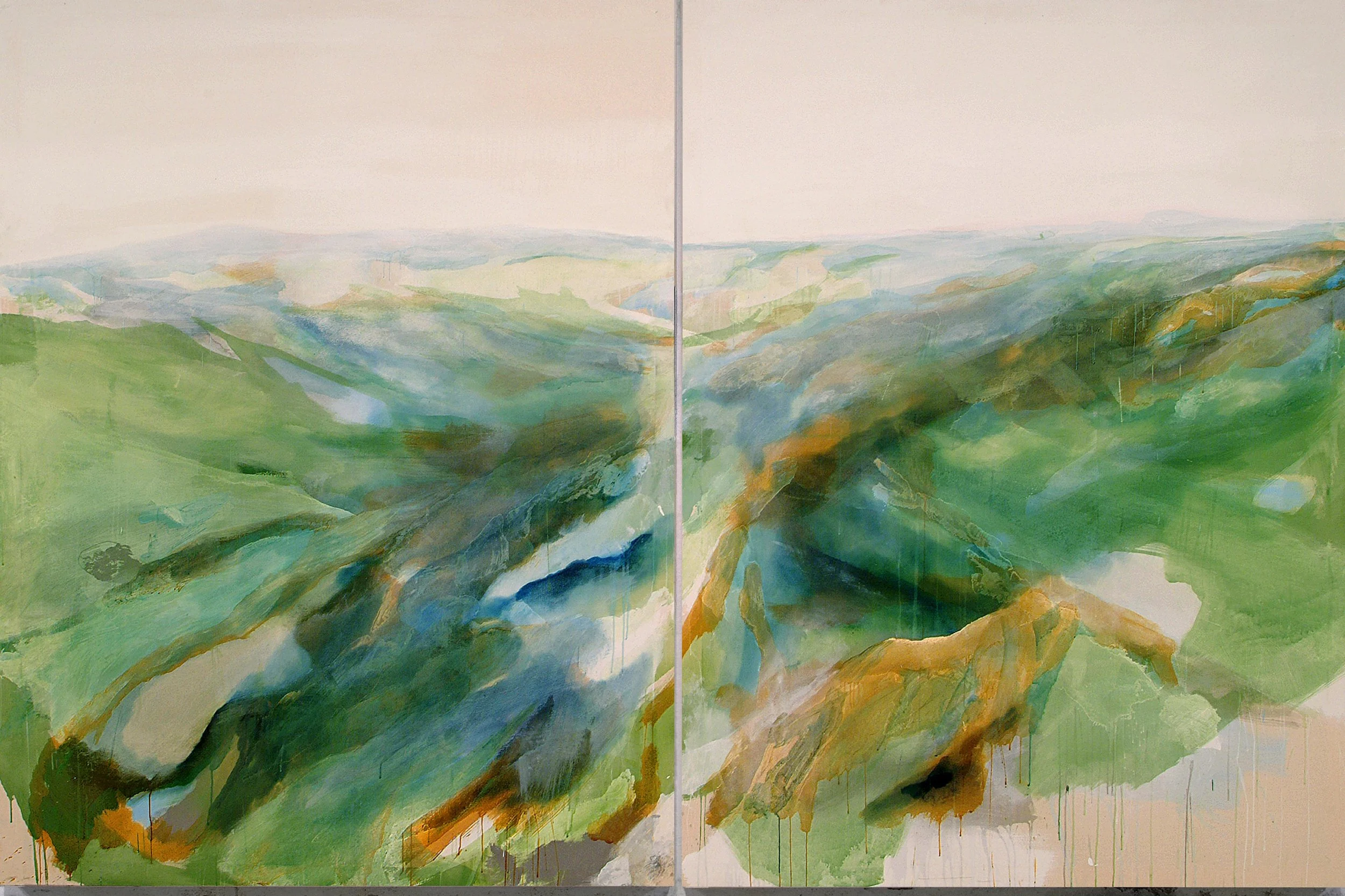  Diptychon, 2003 200 x 300 cm, oil, pigment & emulsion paint on canvas 