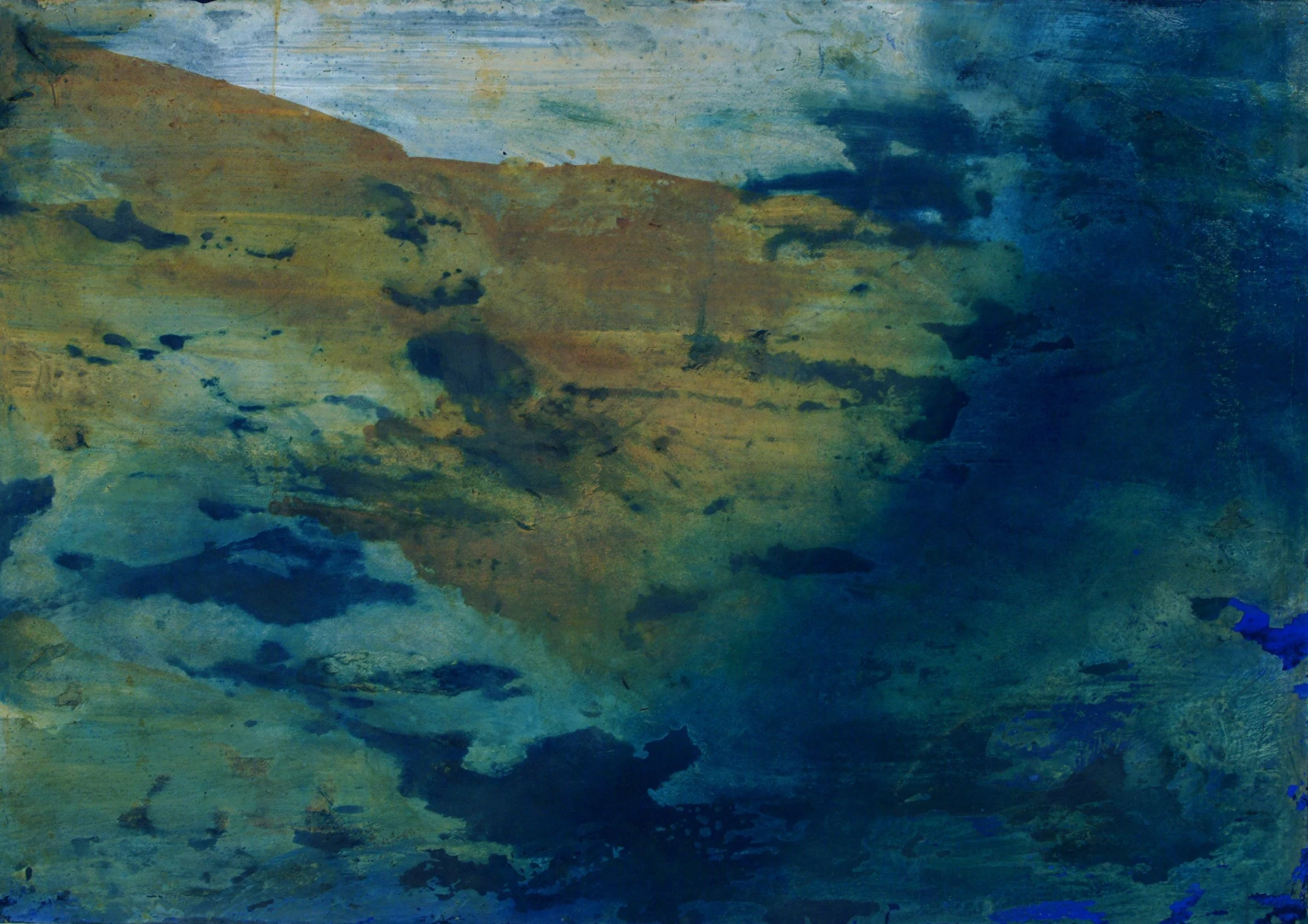  Sequenzbild (Sequential image), 16 parts, 1999 segment C 1, rotated 70 x 100 cm, oil, Indian ink, pigments on cardboard 
