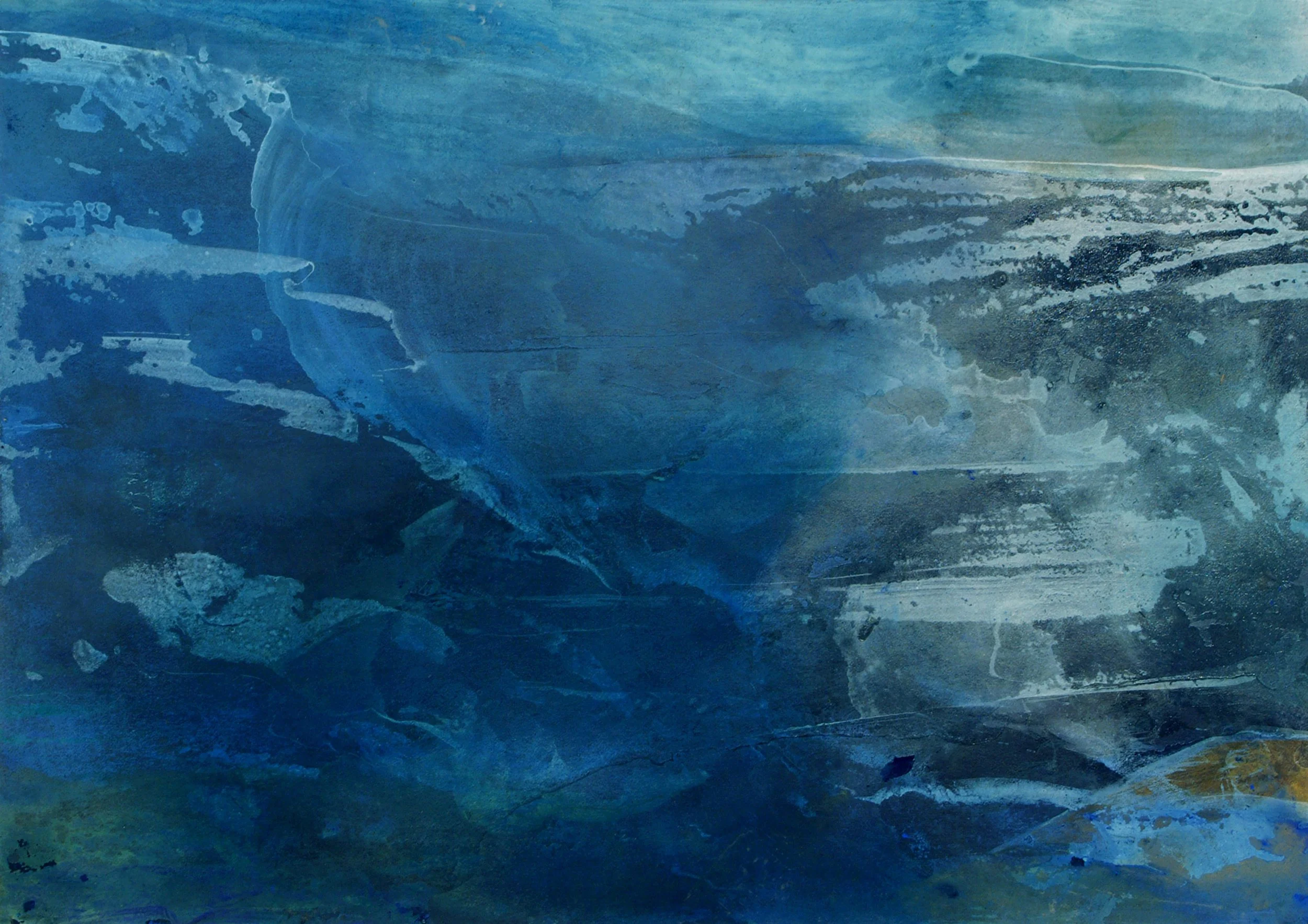  Sequenzbild (Sequential image), 16 parts, 1999 segment C 2 70 x 100 cm, oil, Indian ink, pigments on cardboard 