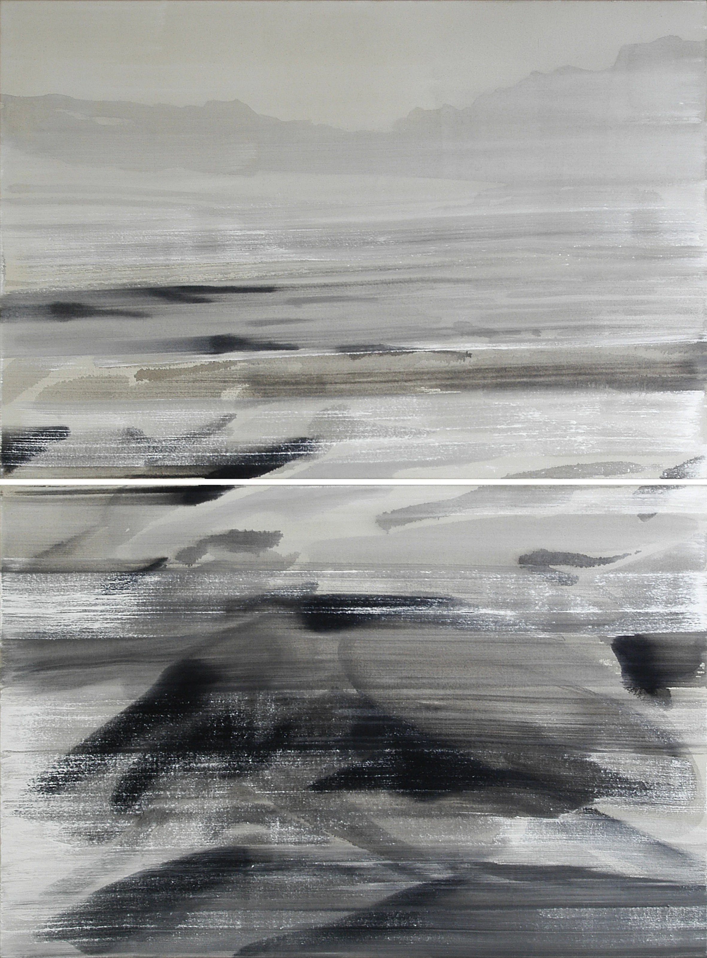  Camouflage Chinese, 2 parts, 2004 160 x 120 cm, Indian ink & emulsion paint on canvas 