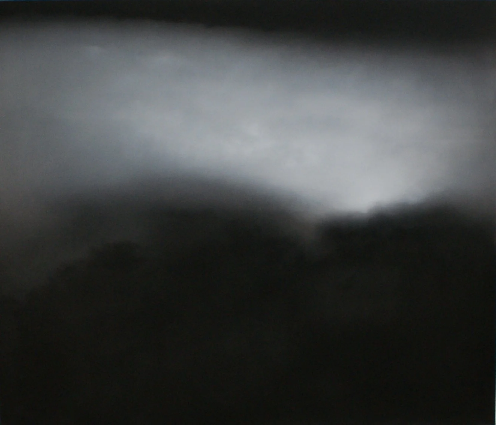  Black Fog, 2013 180 x 210 cm, Indian ink, unprimed canvas (painted over Pathiria Pangäa (2006), overpainted 2016) 