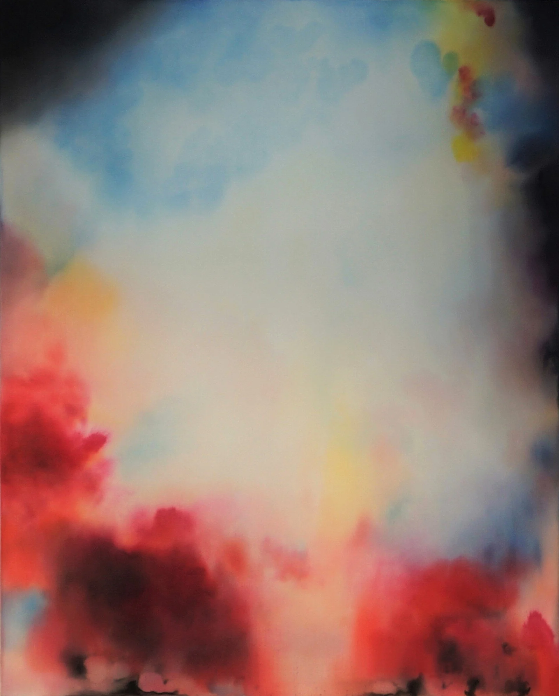Dome painting (9) (red), 2021 210 x 170 cm, Indian ink & aquarelle on fabrics