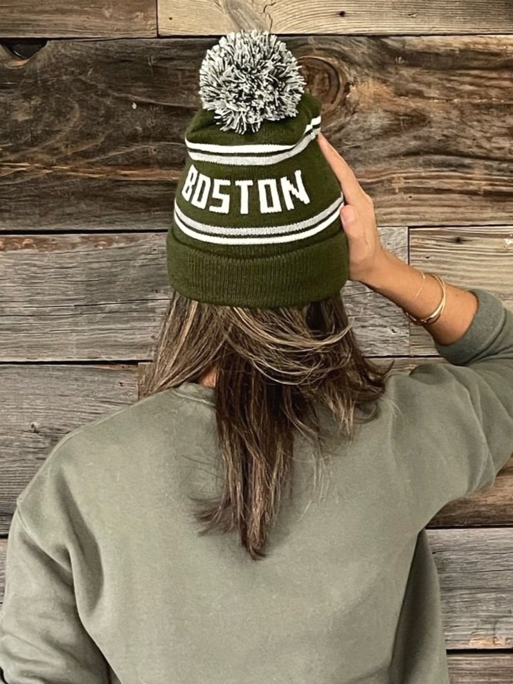 Boston Beanie Pom Pom Hat - Cuffed Knit Beanie