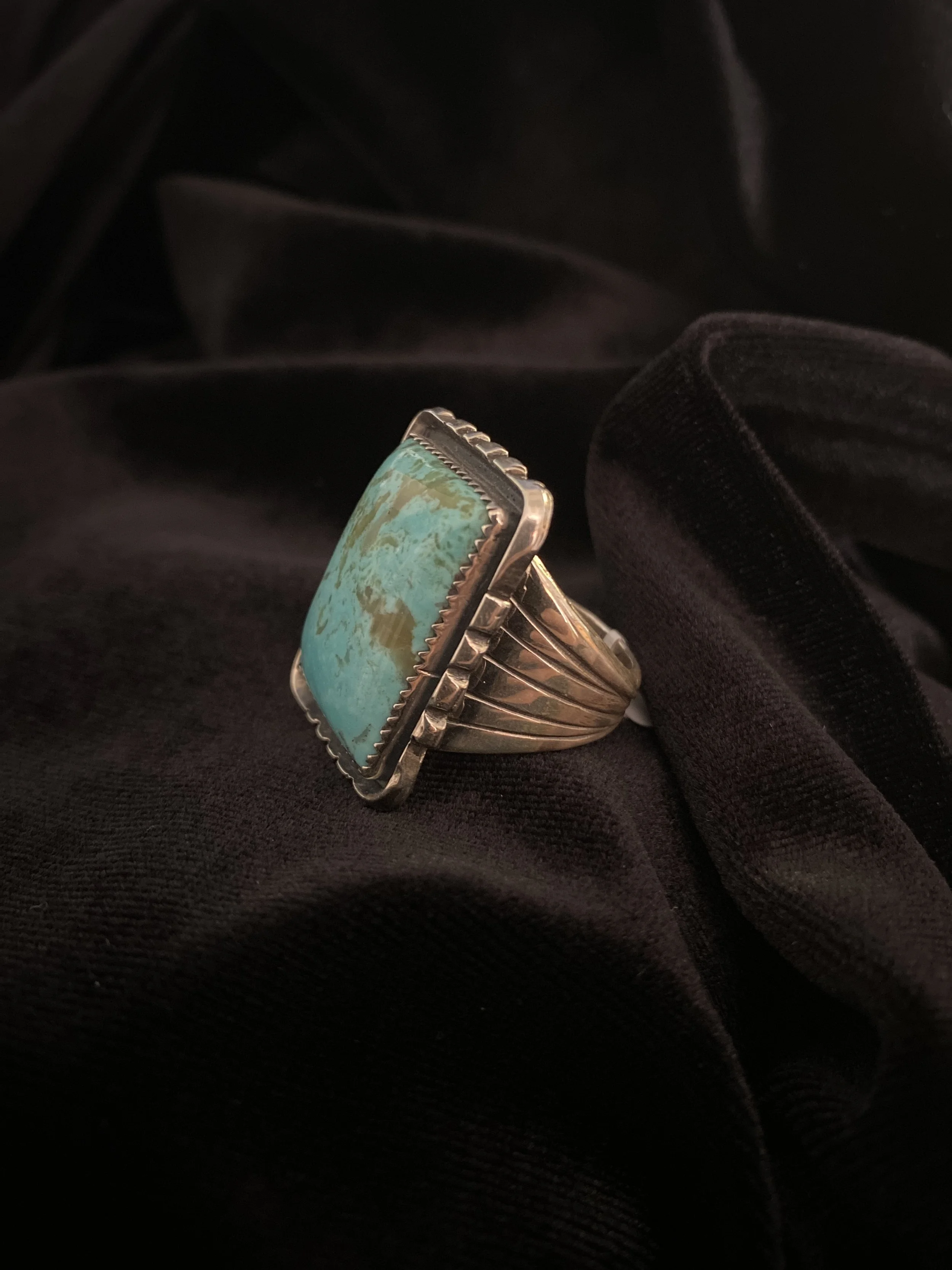 Men's Large Stone Turquoise Ring