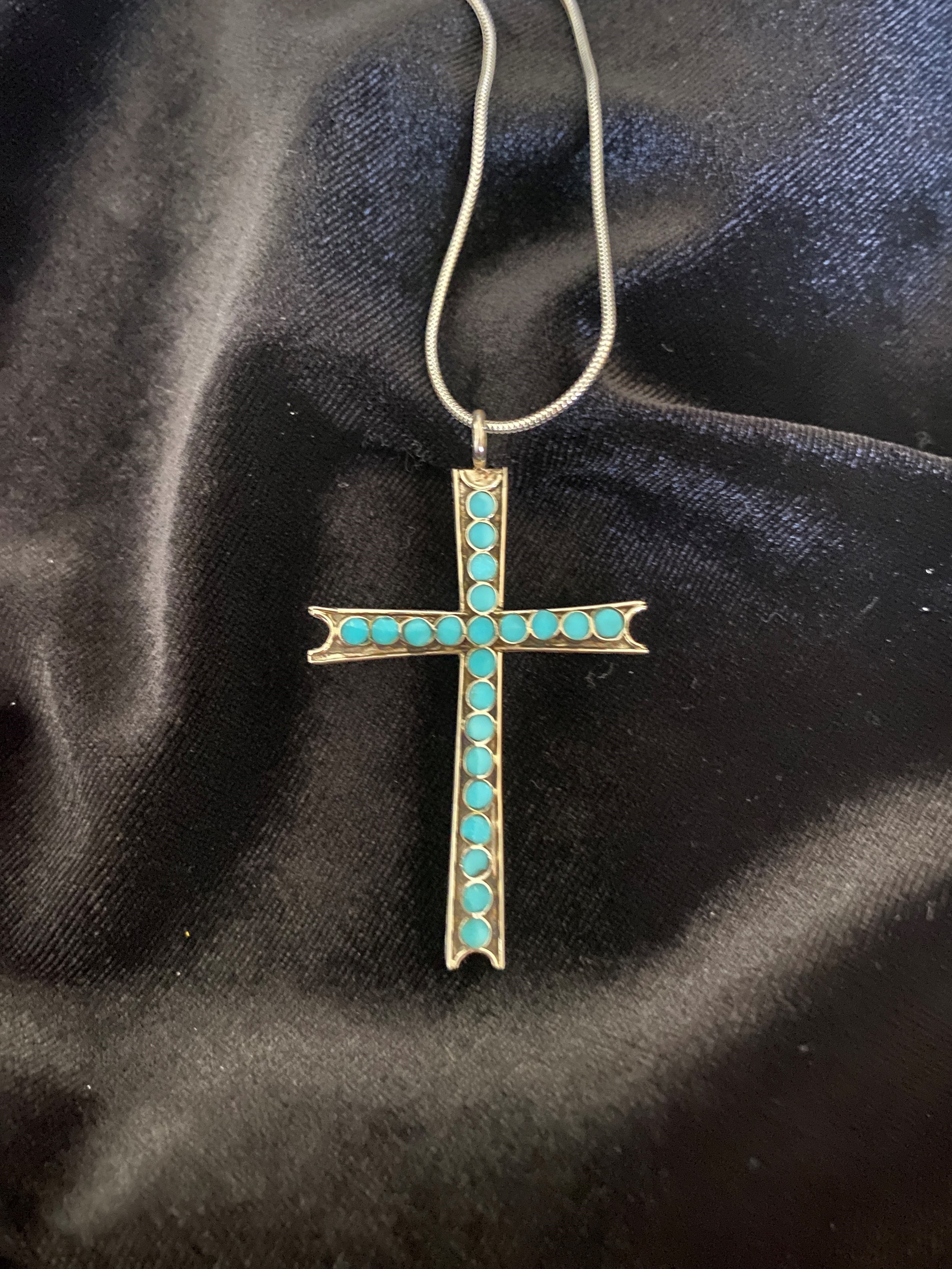 Handcrafted Turquoise Cross