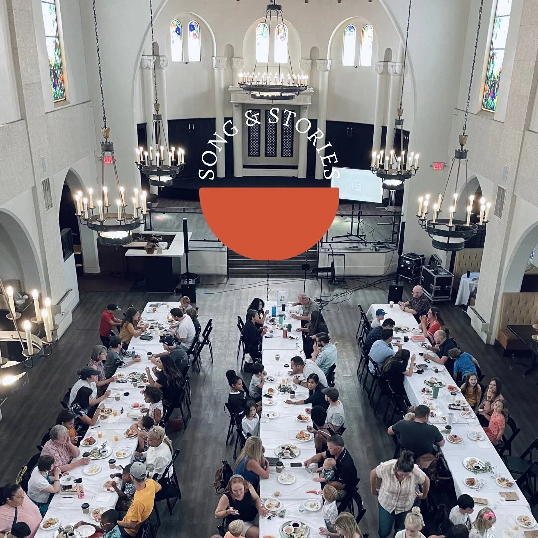 This a Sunday is Songs & Stories! In our practice of Sunday rhythms, on the last Sunday of every other month, we come together at The Tower to share a meal and bring the things God has placed inside of us to the community. We create time to share