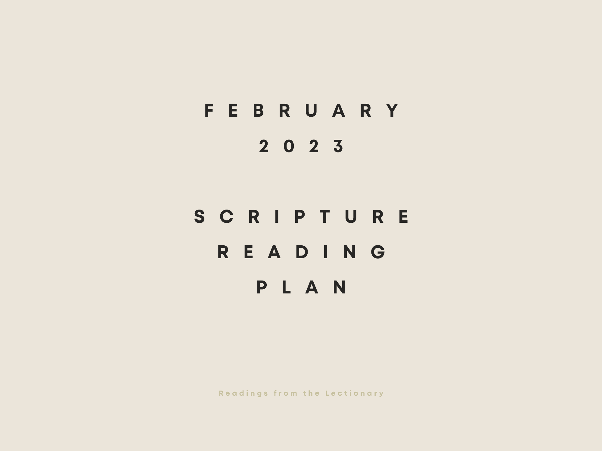 February Scripture Readings