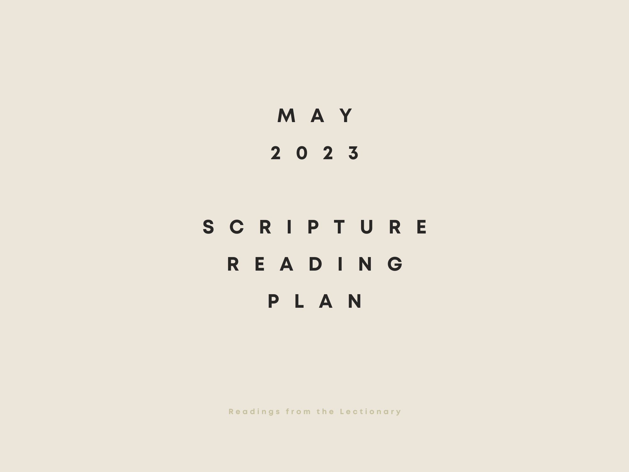 May Scripture Readings 