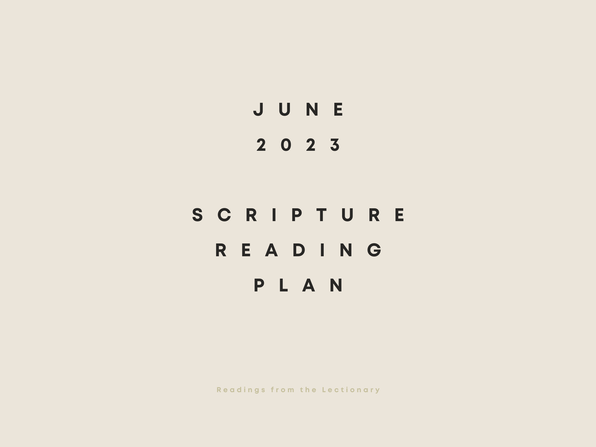 June Scripture Readings