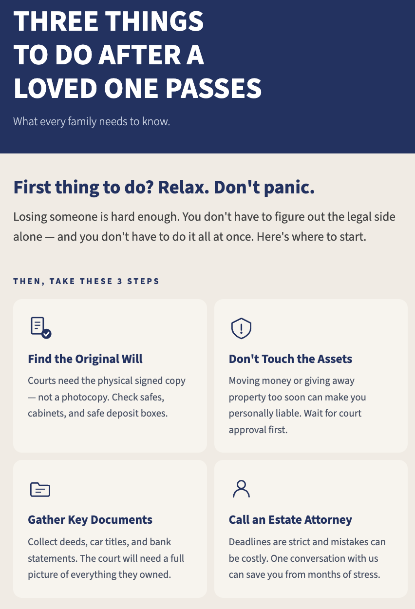 Three Things to Do When a Loved One Passes Away