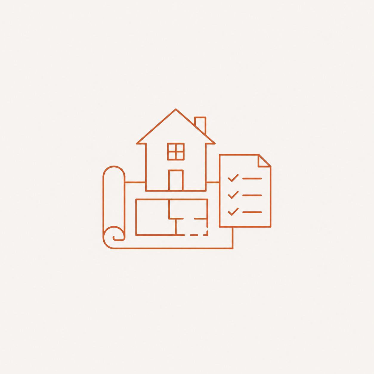 Geometric drawing of an outline square with sections divided by vertical, horizontal, and diagonal lines.