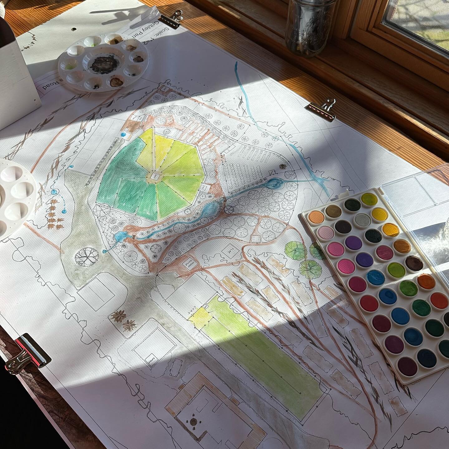 In addition to beauty, color adds a lot of helpful information to the maps I create for my clients. I have always used colored pencils, but it&rsquo;s fun to experiment with water colors 🎨