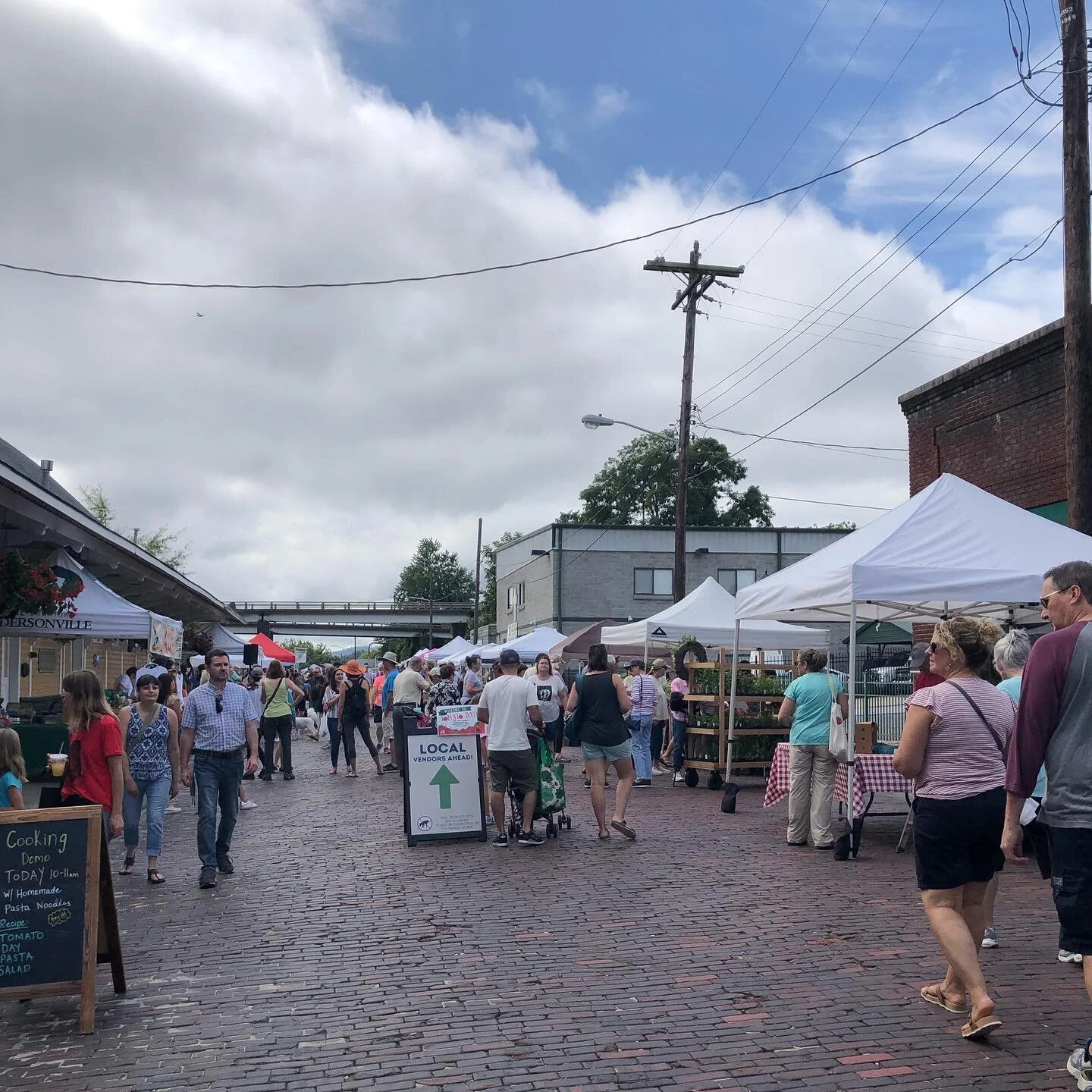 Fun Saturday morning at the @hendersonvillefarmersmarket with my family 

Happy Tomato Day 🍅
