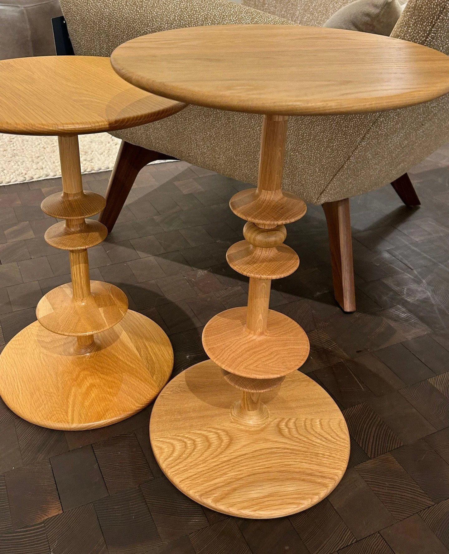The search for the perfect finishing pieces is one of our favorite parts of the design process.⁠
⁠
These accent tables immediately stood out for their sculptural form, beautiful wood grain, and handcrafted feel. We&rsquo;re always drawn to pieces tha
