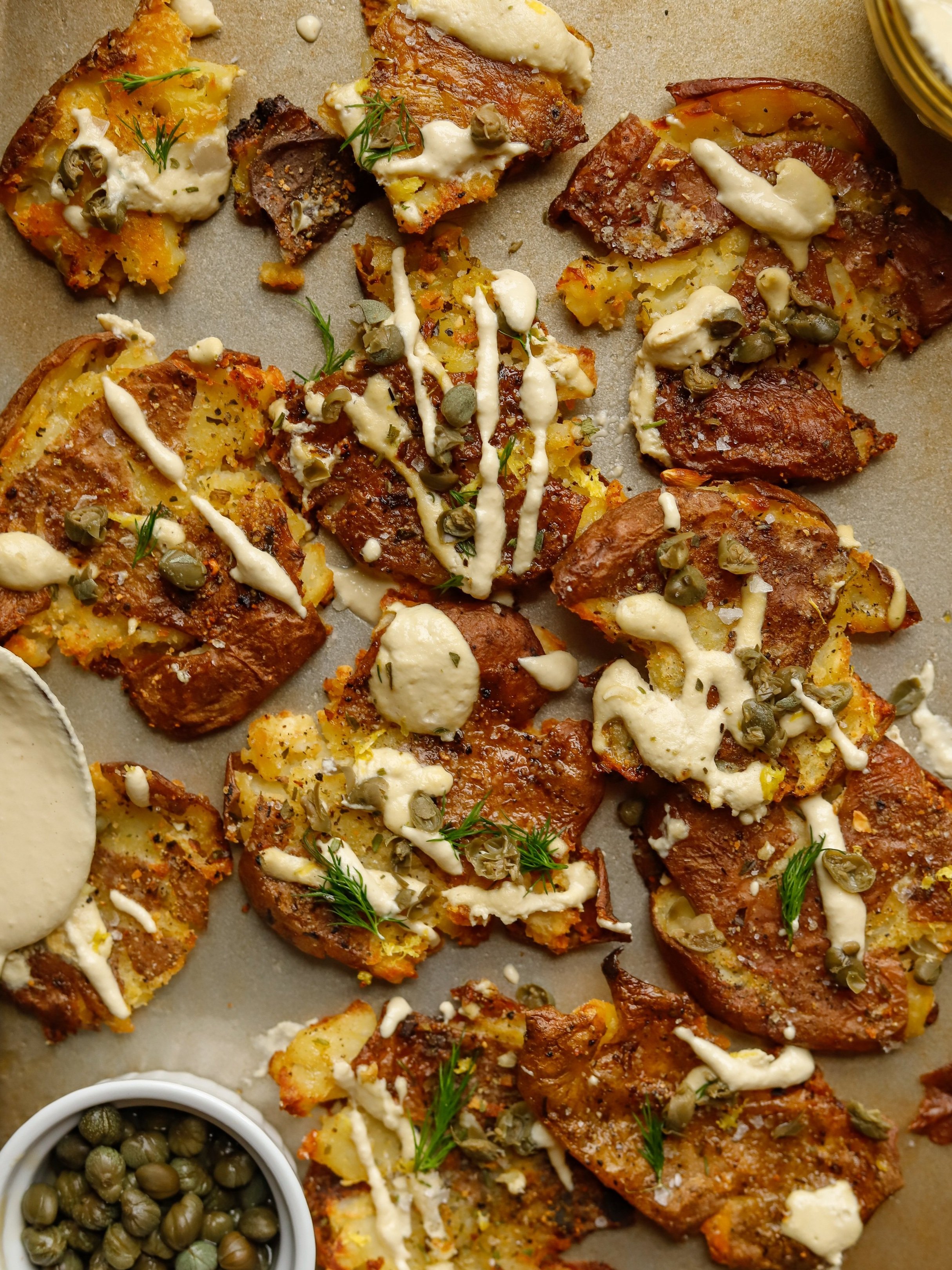 Crispy Smashed Potatoes Recipe With Capers: Crunchy Potatoes That