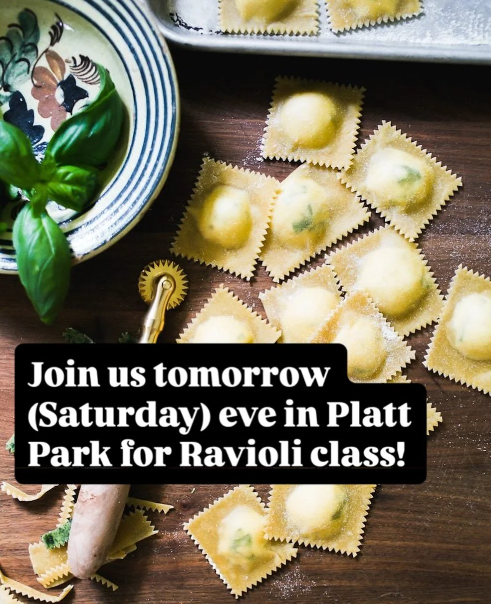 Join is for our new Ravioli class! The cool weather the warm stove.... some red wine! We got you. Link in bio to sign up