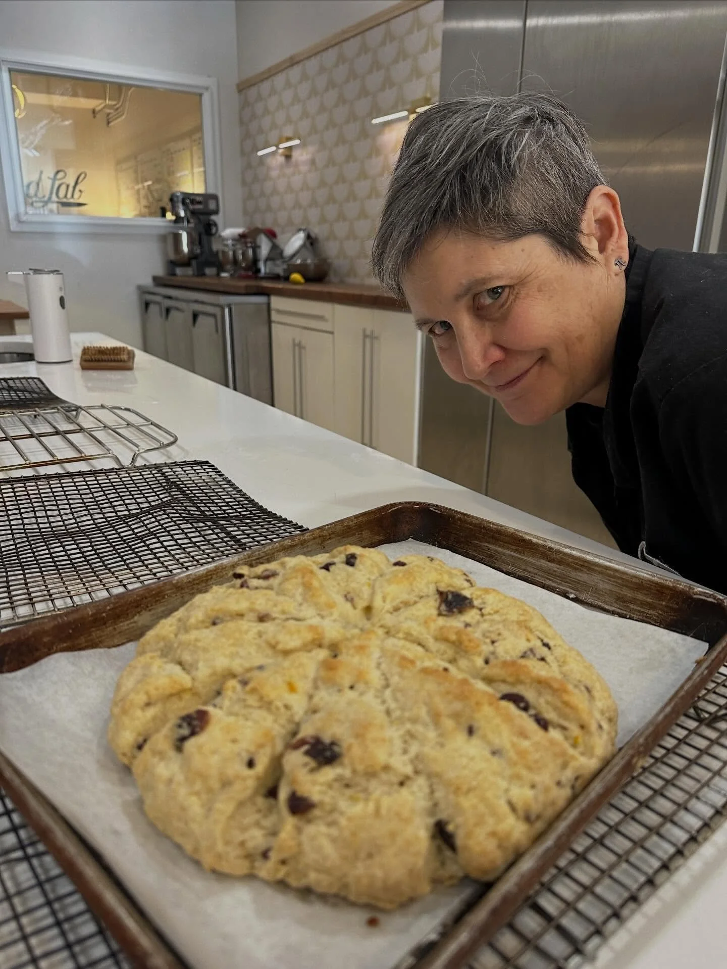 Someone's extremely proud of her baking skills.  The one and only @chris.clarkesville.food .... kids teacher extraordinaire.