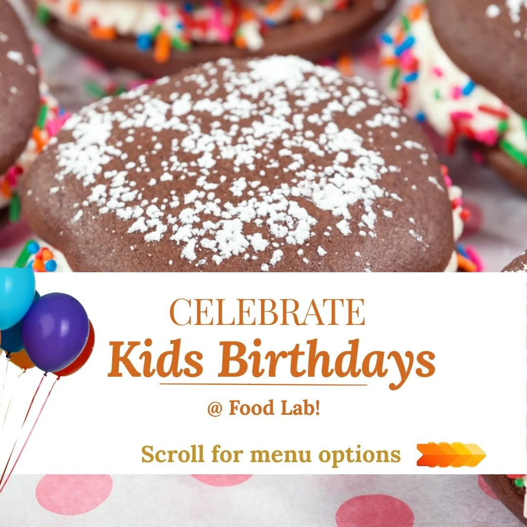 We host kids birthdays! Easy as picking a menu, showing up and your kids will cook and watcher birthday meal. Both Denver and Boulder locations. Contact us for more info and to get on the books!