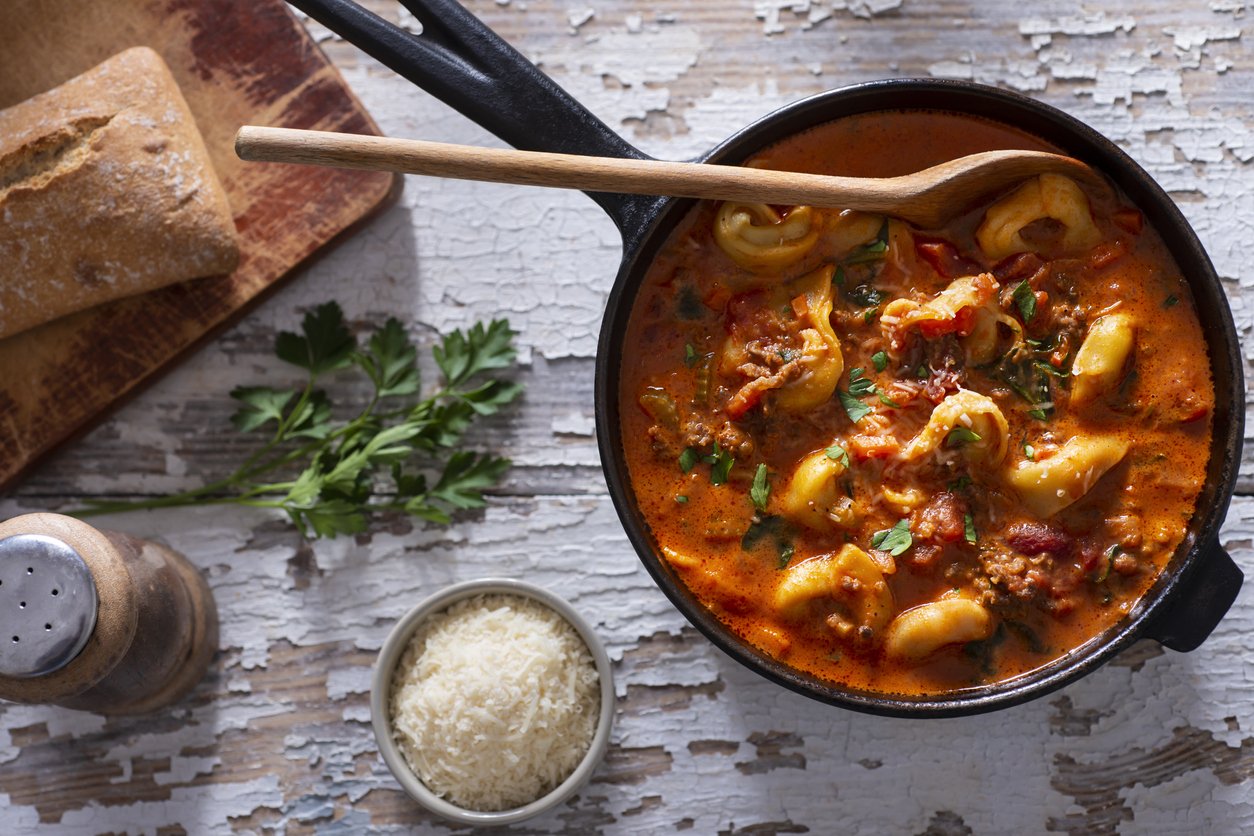 Creamy Sausage &amp; Tortellini Soup