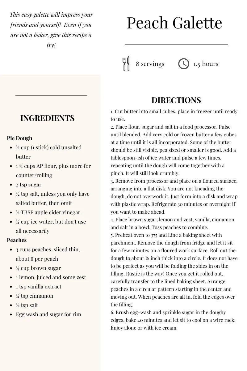 Peach Galette Food Lab