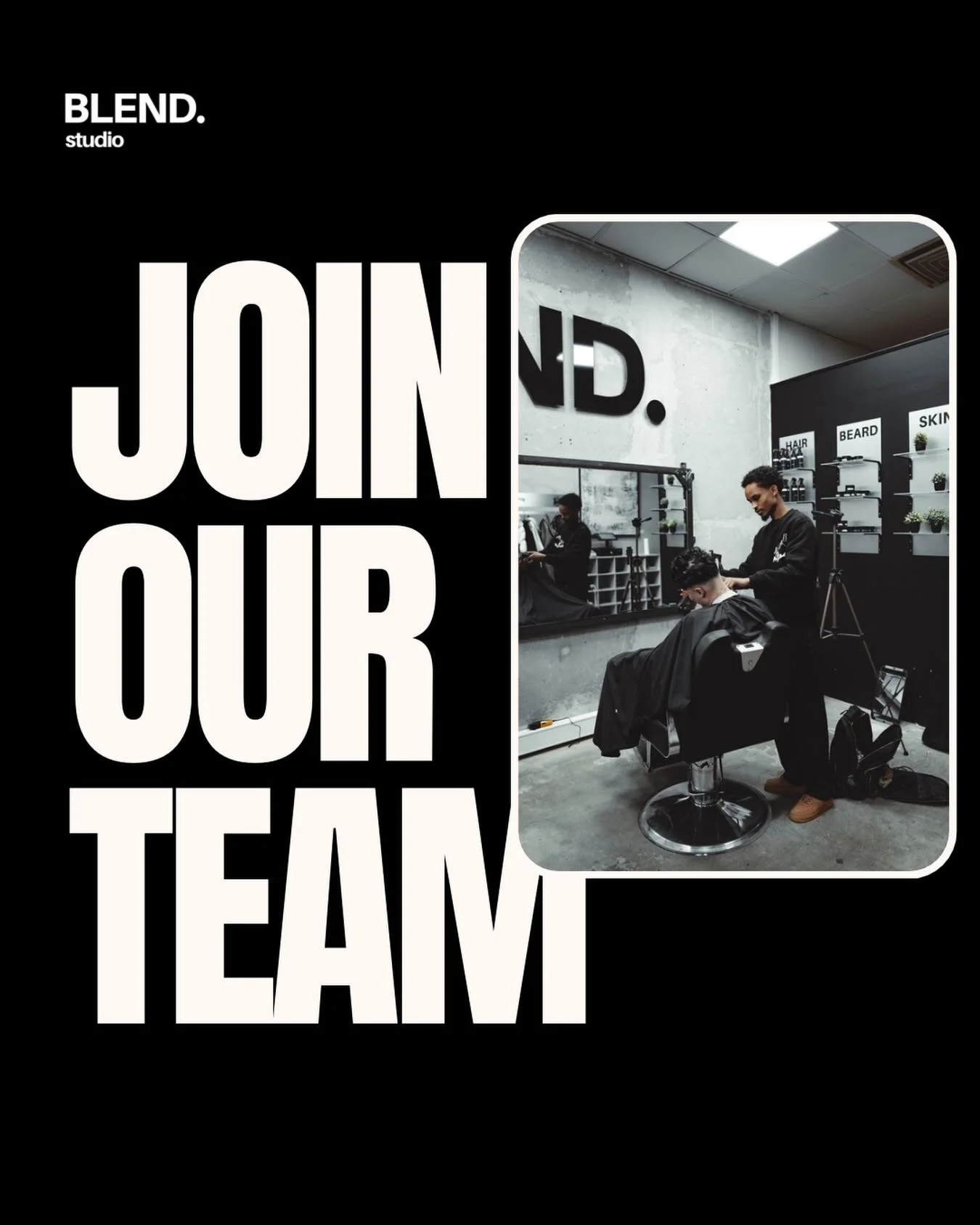 🖤 BLEND STUDIO &mdash; VI S&Oslash;GER NYT TALENT

Bag en godt barbershop ligger et endnu bedre hold.

Hos Blend Studio er vi ikke tilfredse med at st&aring; stille. Vi udvikler os konstant &ndash; som individer, som hold og som shop. Det er den ind
