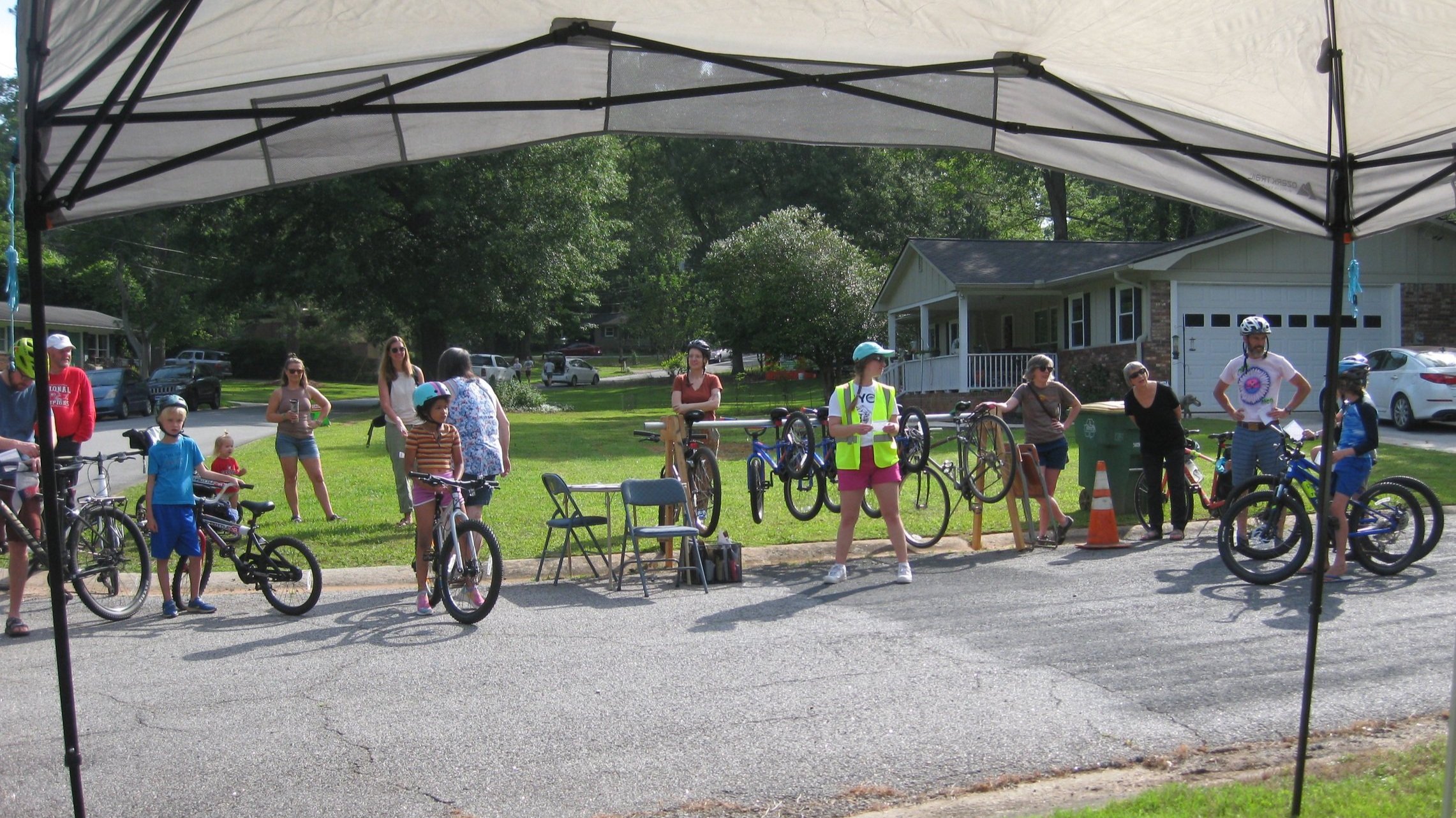  Kids and parents ready for the BikeAthens Blueberry Rally.  Photo: Owen Anderson 