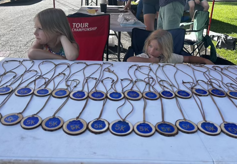  award table for the Blueberry Hill 5K and Fun Run/Walk 