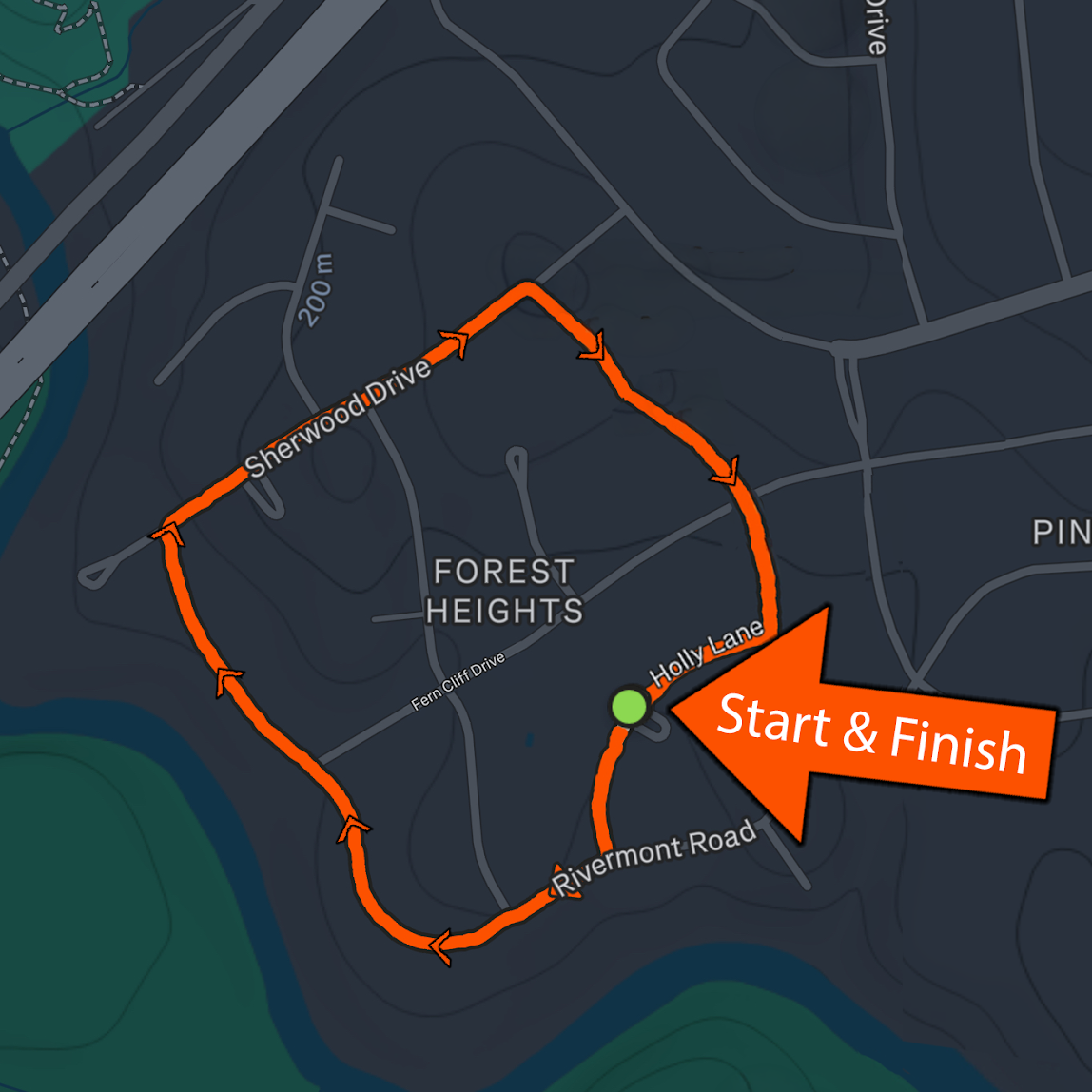 Blueberry Hill 5K and Fun Run course