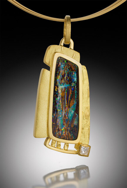 Patty Bolz - Pendant with Boulder Opal and Diamond.jpeg