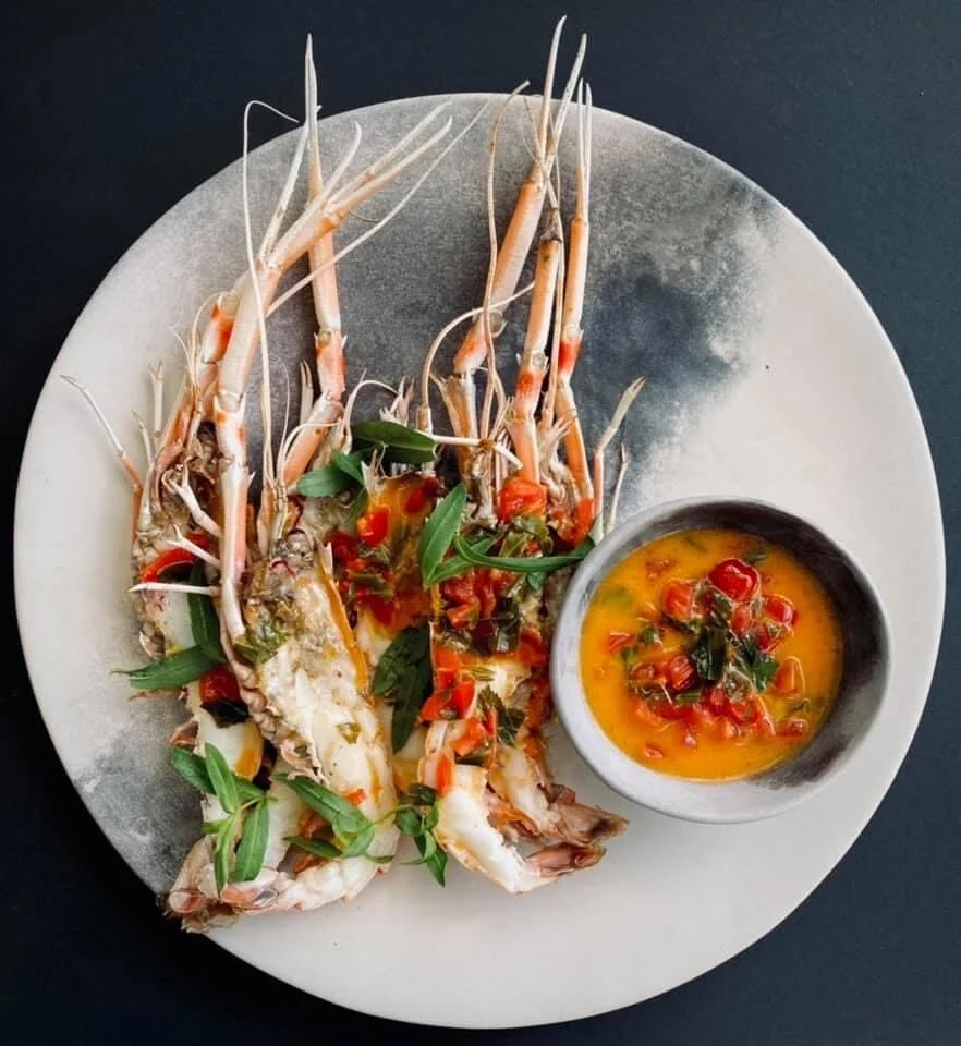 SCAMPI WITH TOMATO & TARRAGON BUTTER