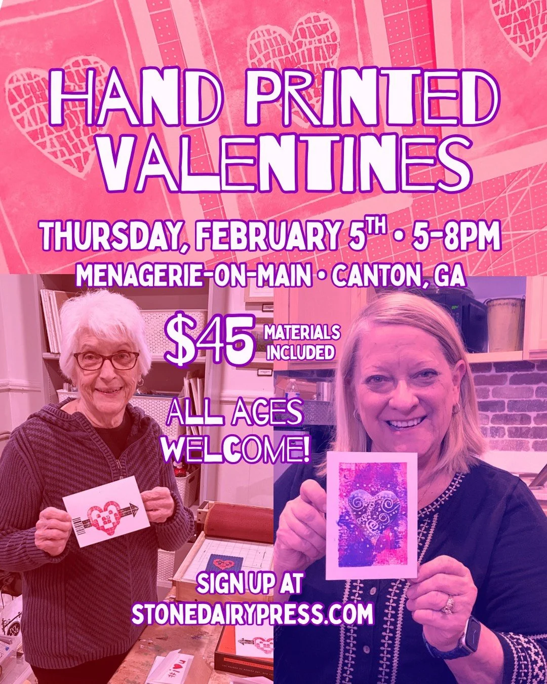 Hand-Printed Valentines