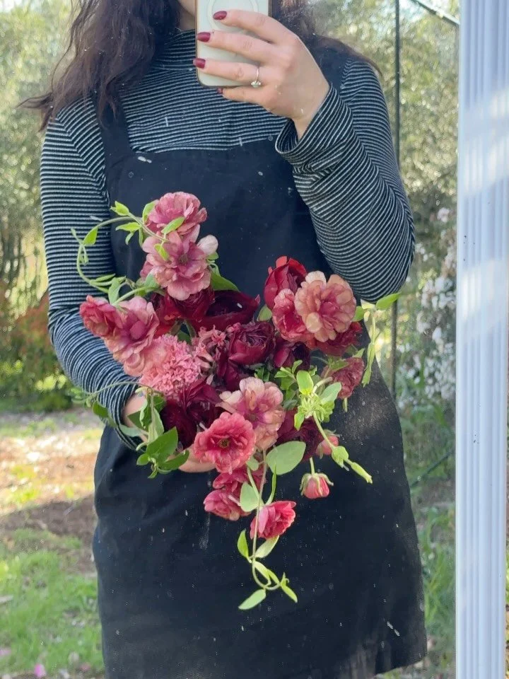 designed this sweet red bouquet to match my nails &hearts;️ I&rsquo;m still thinking about those butterfly ranunculus